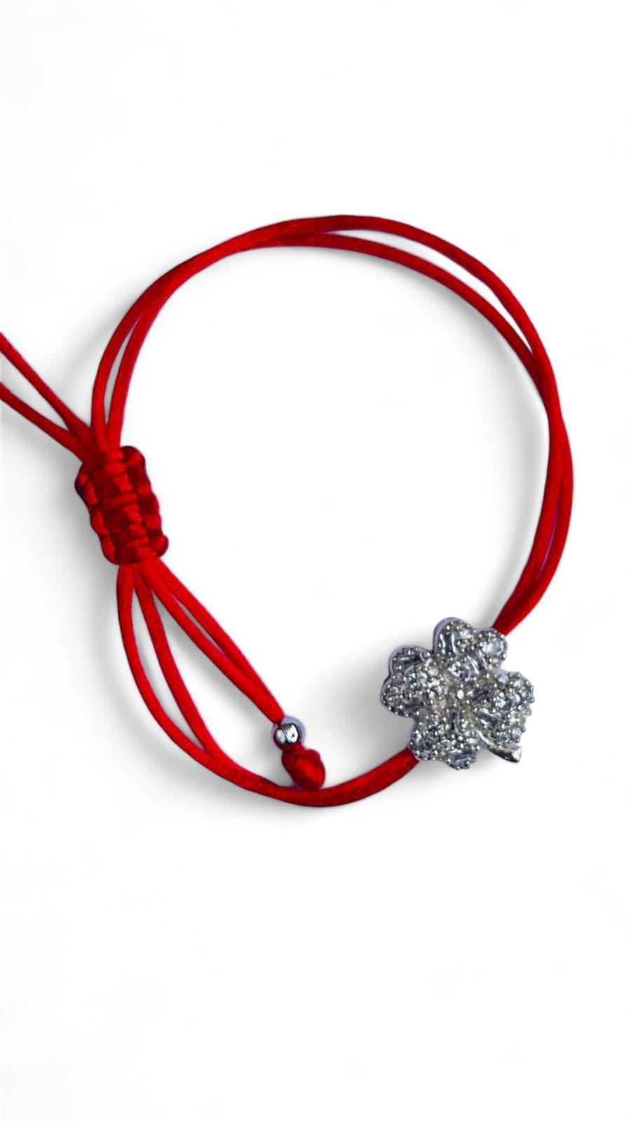 Yonca Taşlı İp Bileklik