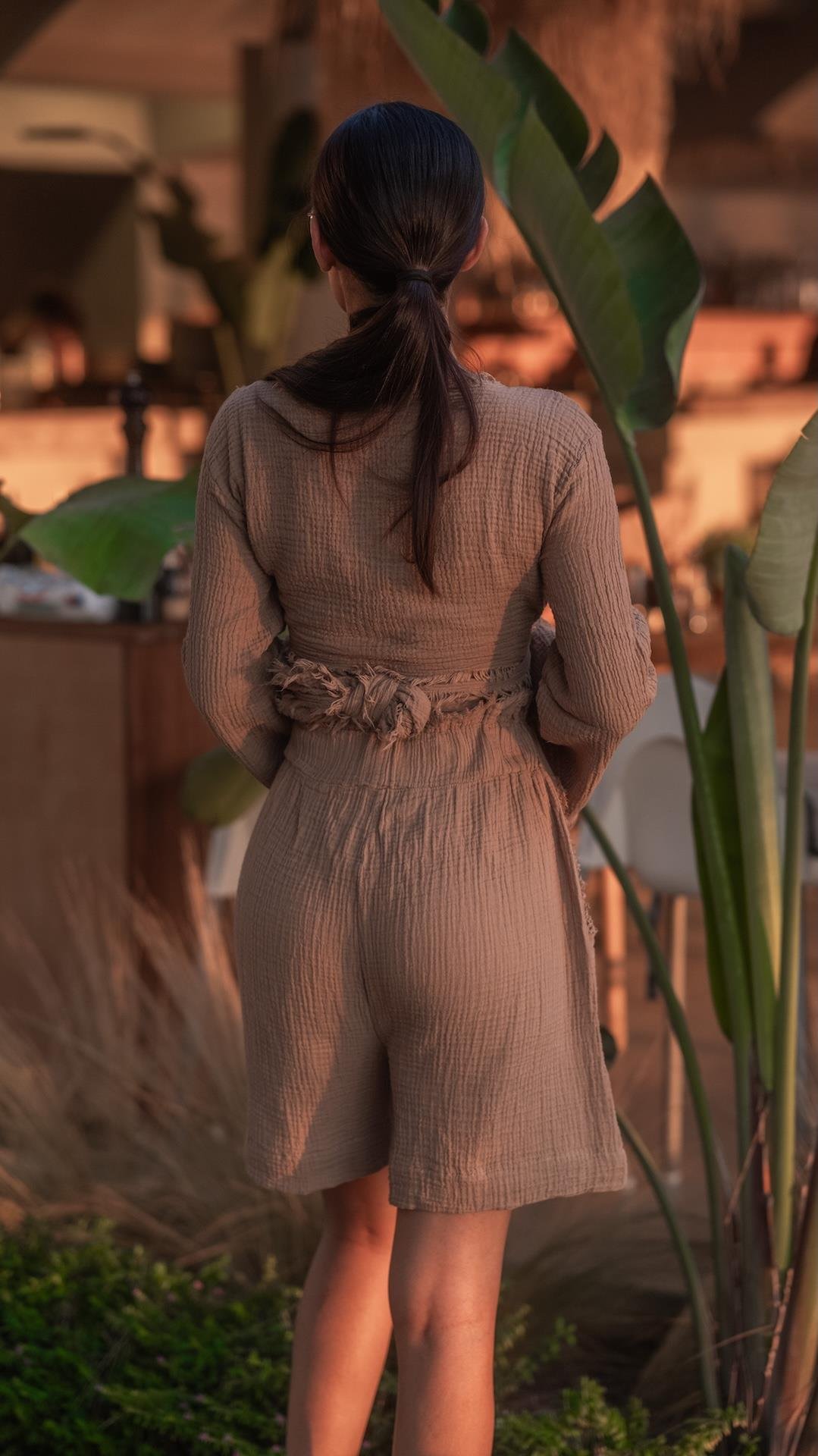 Açık Kahve Müslin Şort