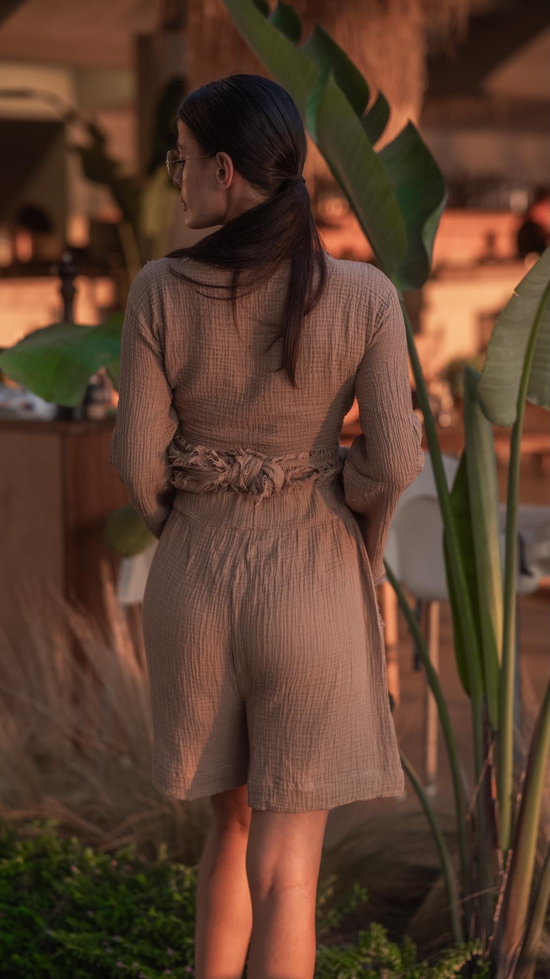 Açık Kahve Müslin Şort