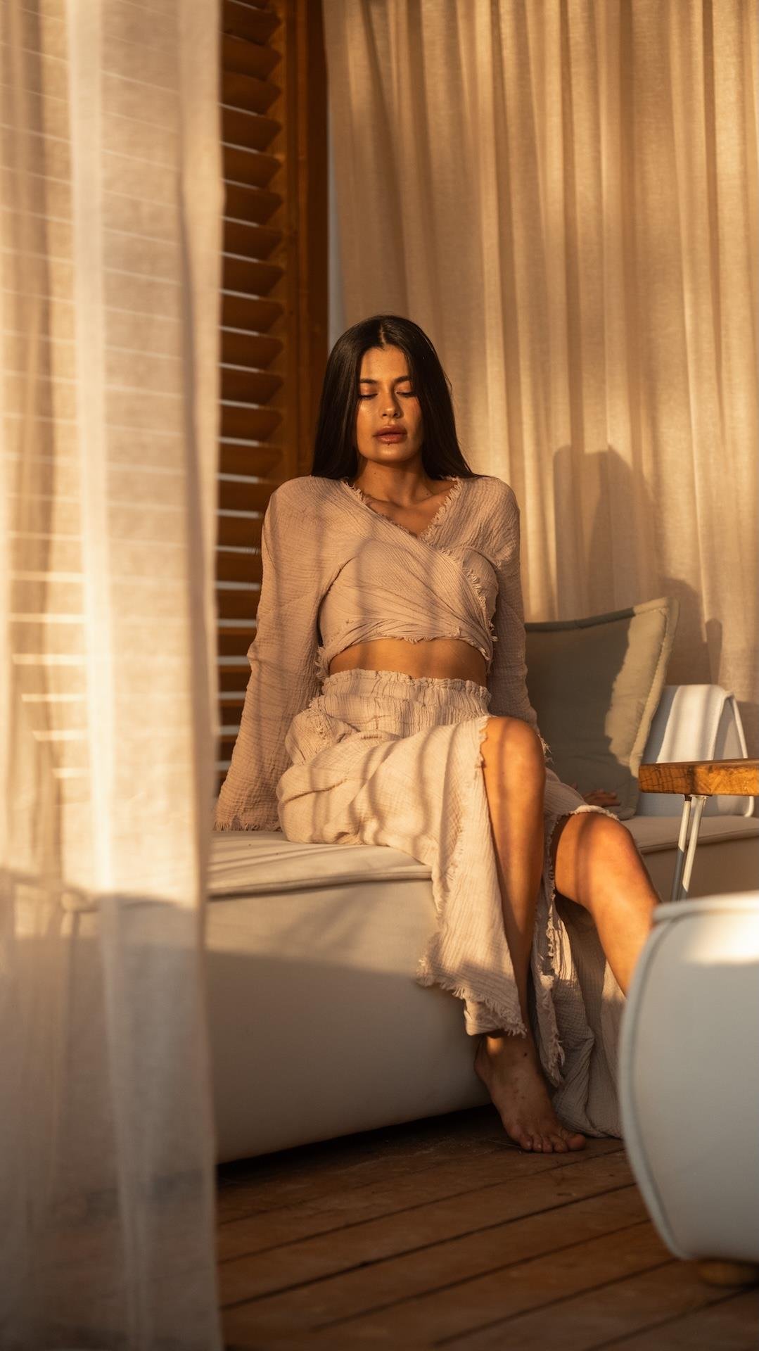 Bej Renk Marakesh Müslin Pantolon