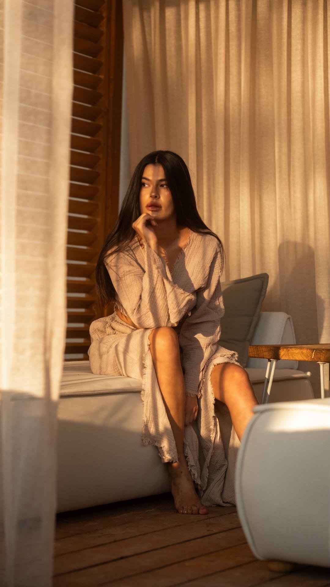 Bej Renk Marakesh Müslin Pantolon