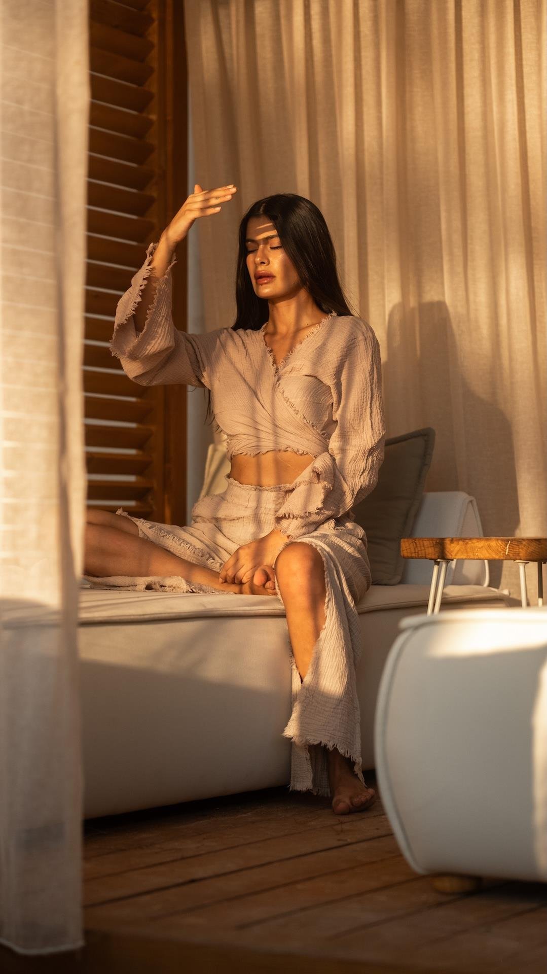 Bej Renk Marakesh Müslin Pantolon