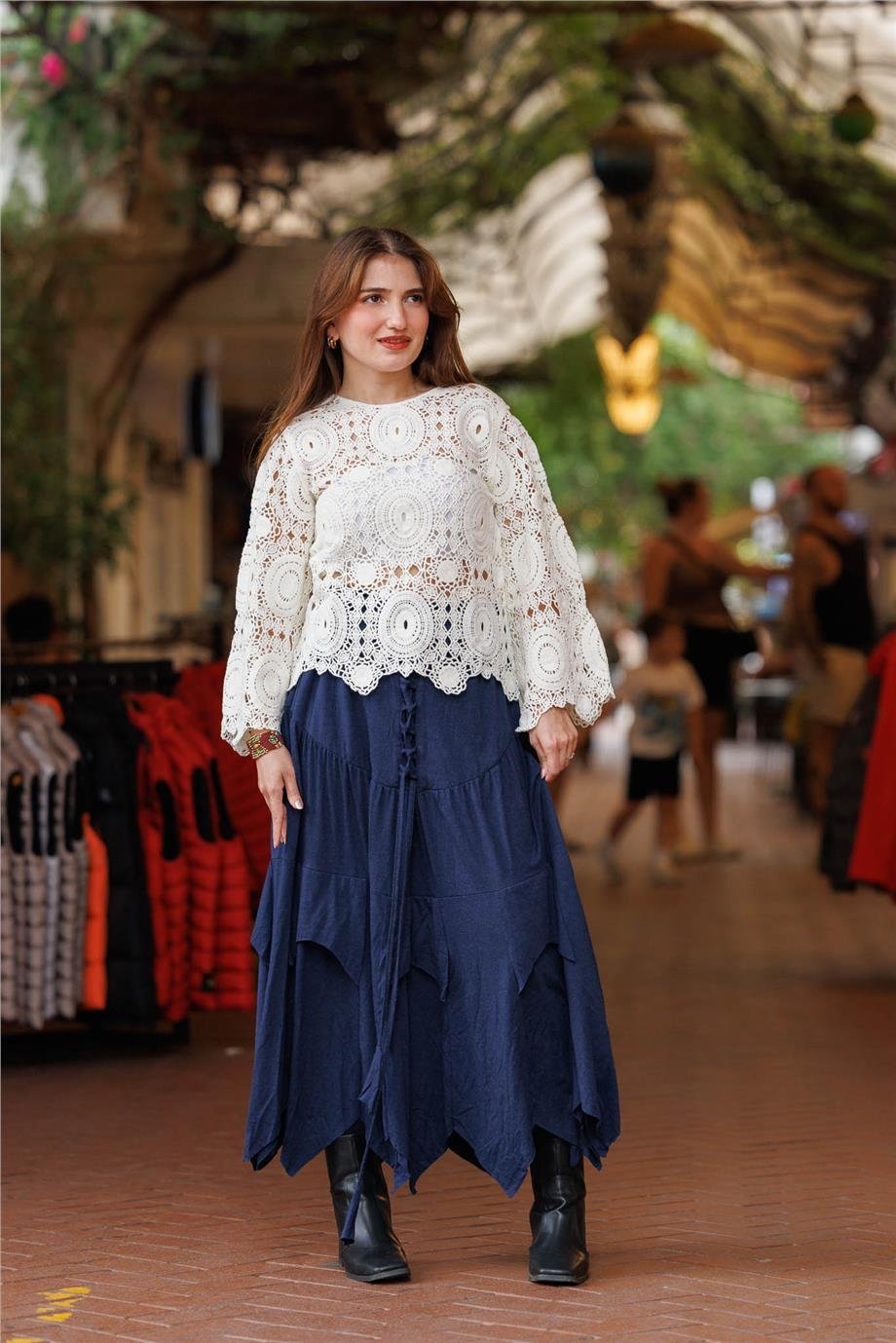 Beyaz Renk Örme Bluz