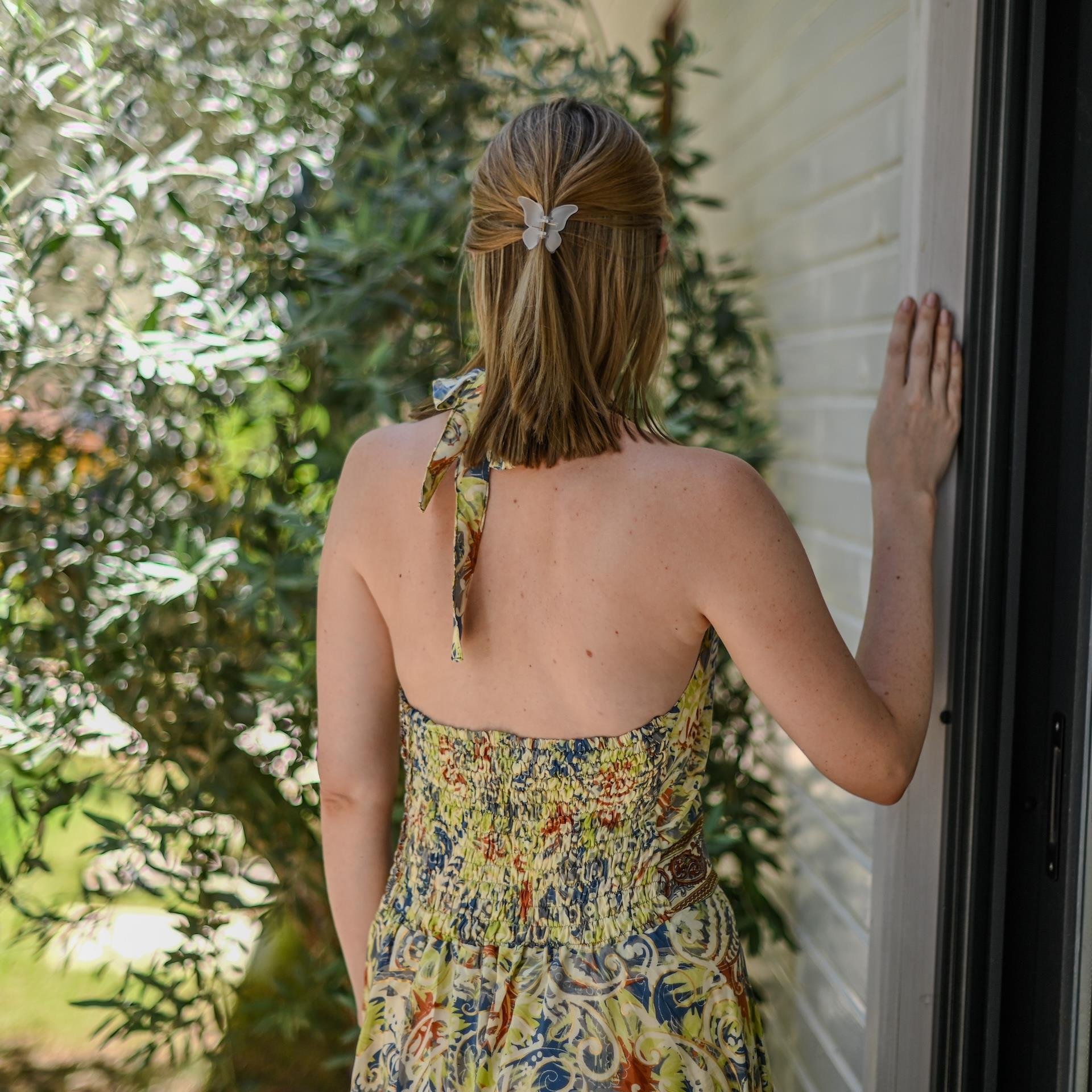 Boyundan Bağlamalı Sırtı Açık İpek Tulum