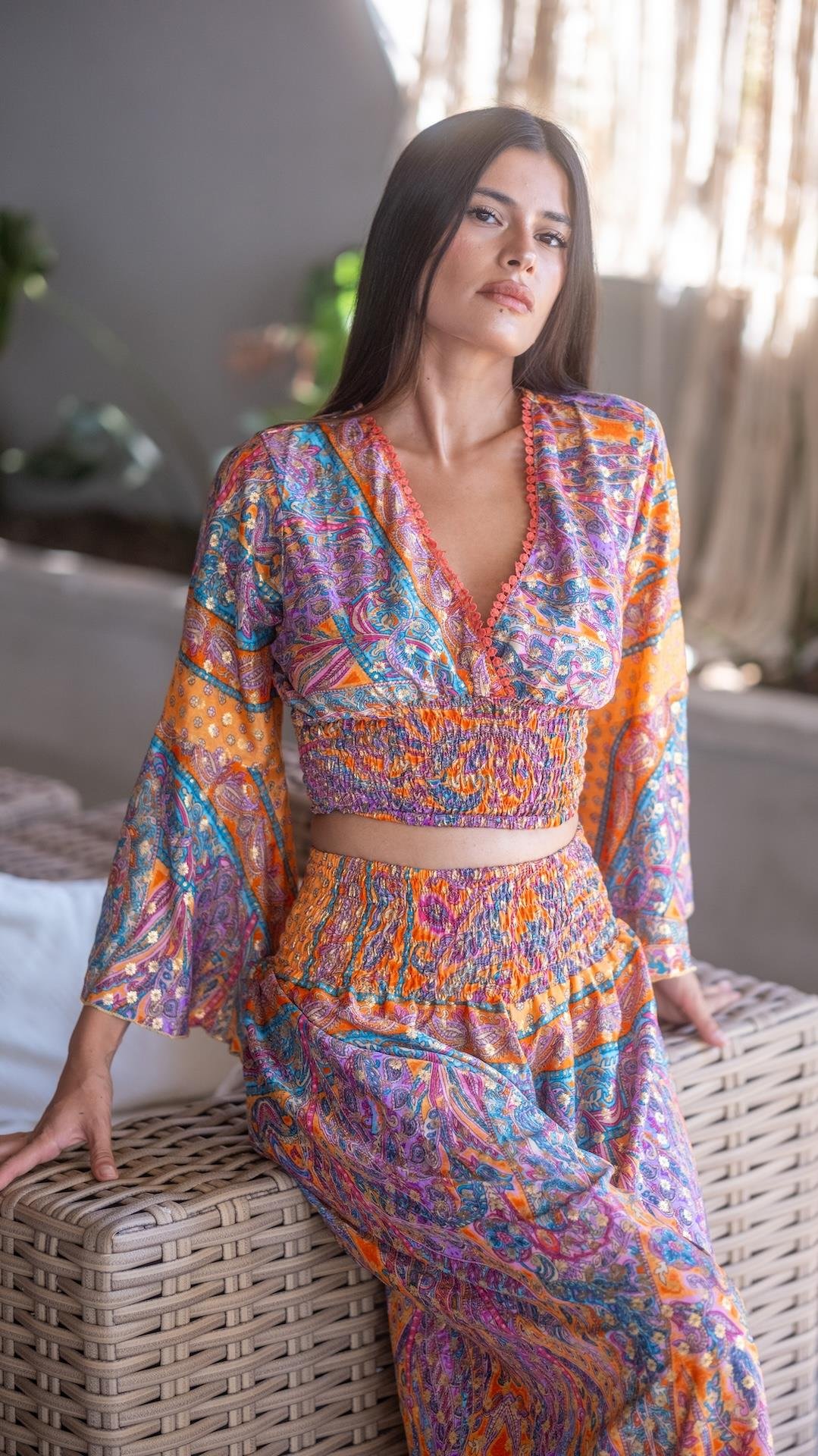 İpek Pantolon Bluz Takım