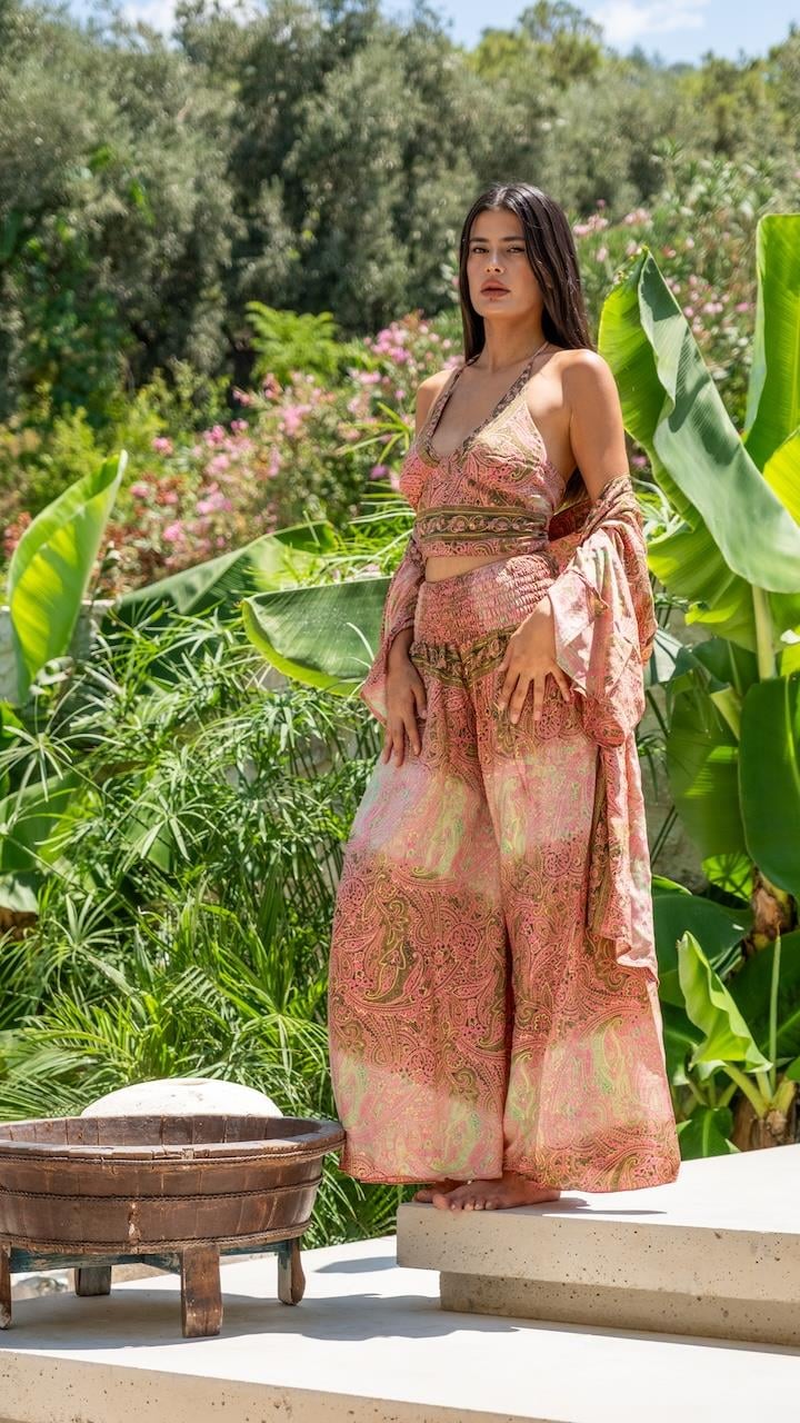 İpek Pantolon Crop Kimono