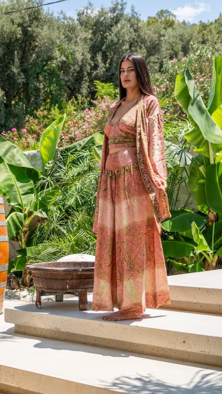 İpek Pantolon Crop Kimono