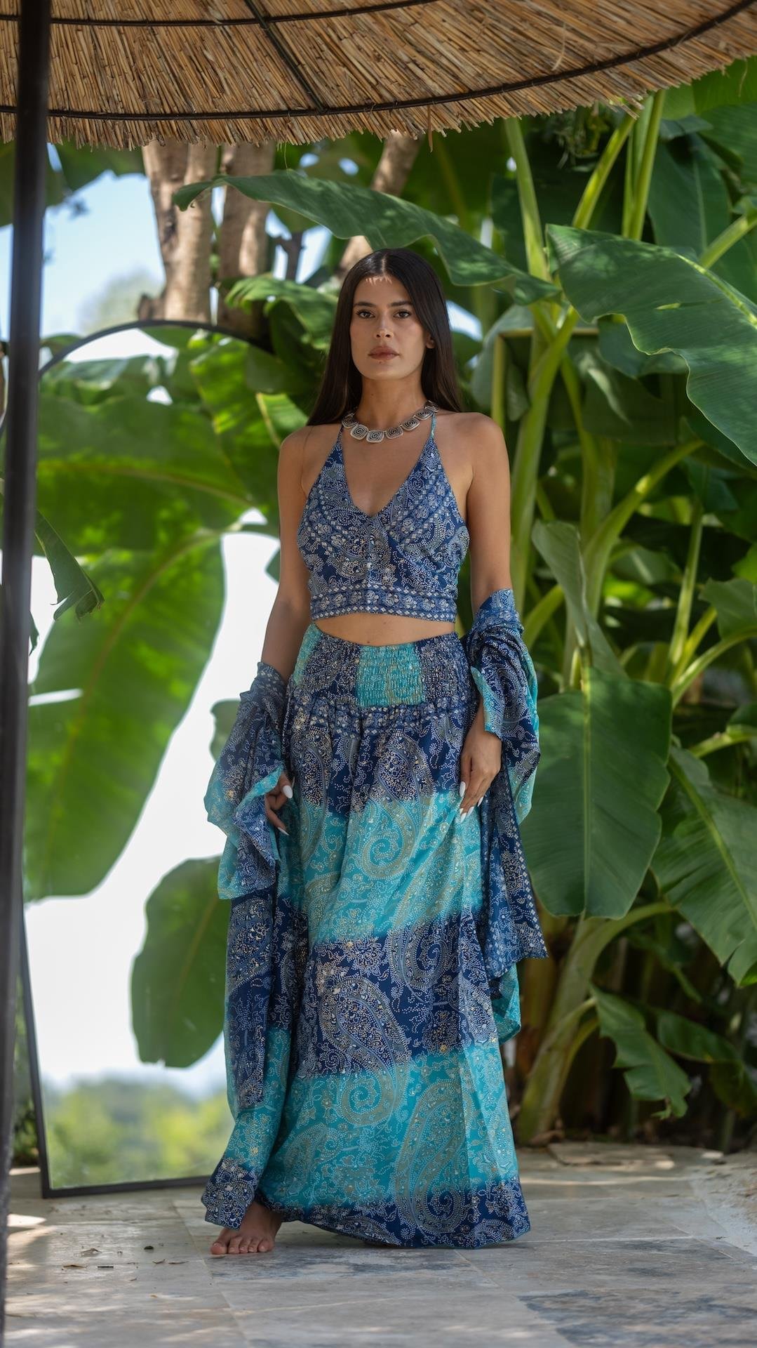 İpek Pantolon Crop Kimono