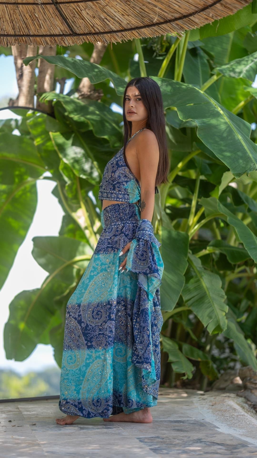 İpek Pantolon Crop Kimono