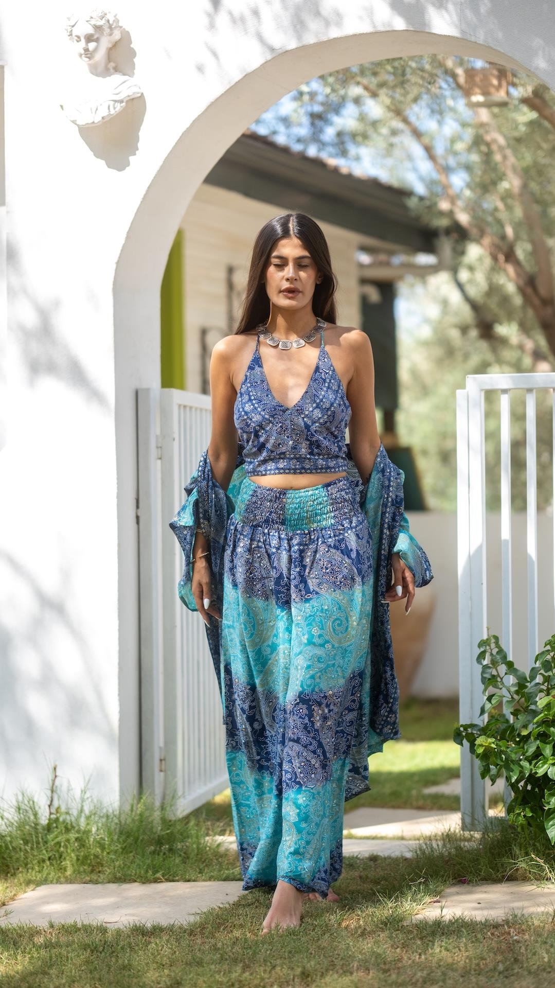 İpek Pantolon Crop Kimono