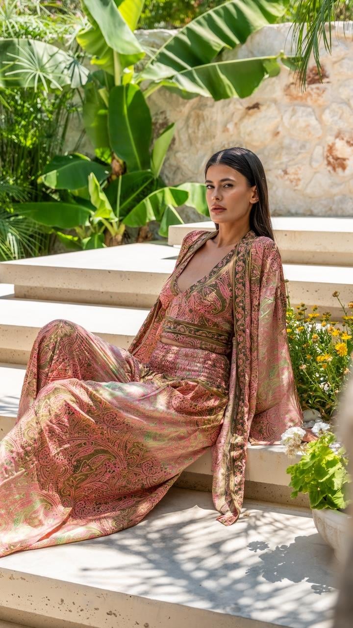 İpek Pantolon Crop Kimono