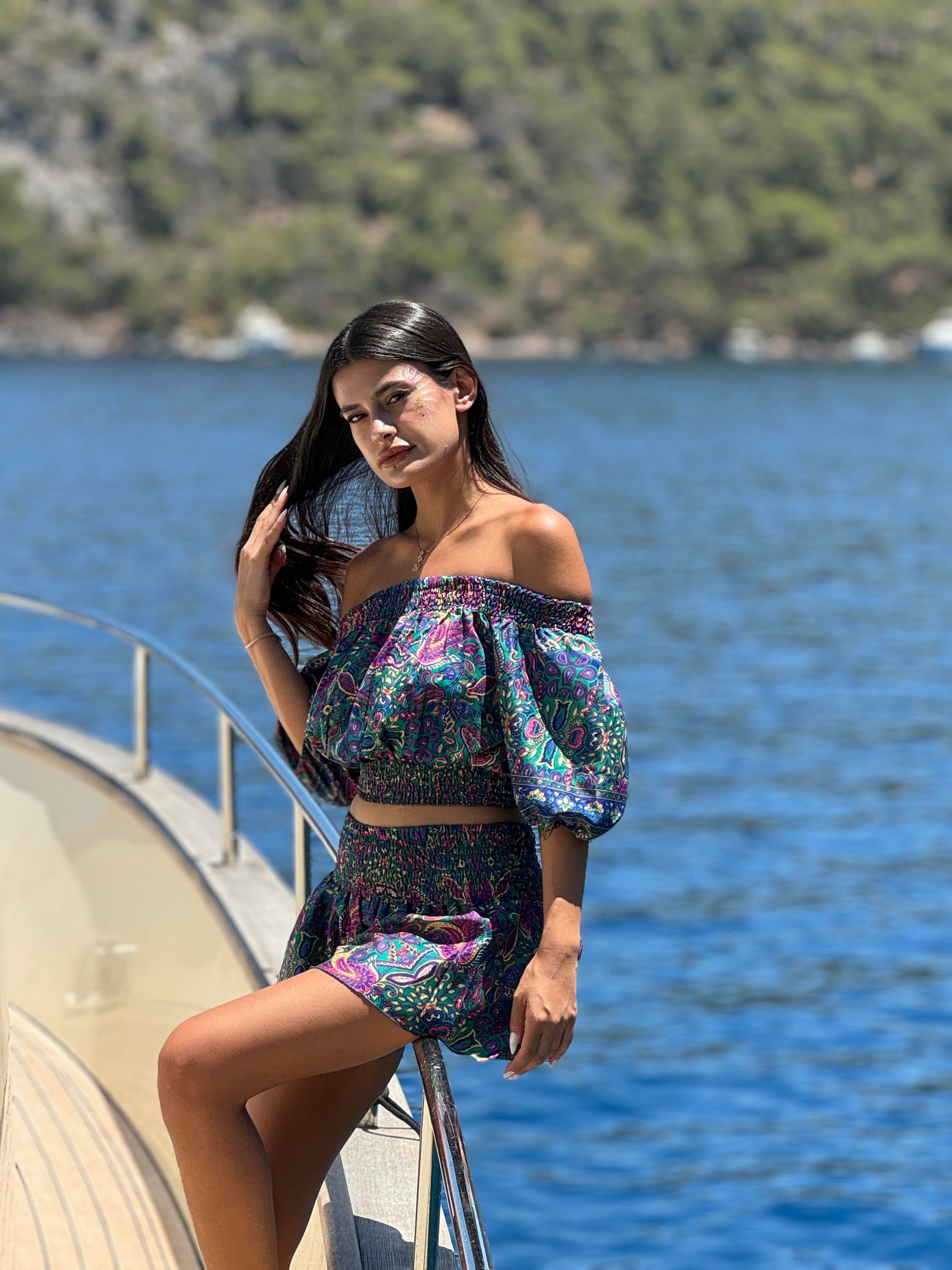 İpek Şort Crop Takım