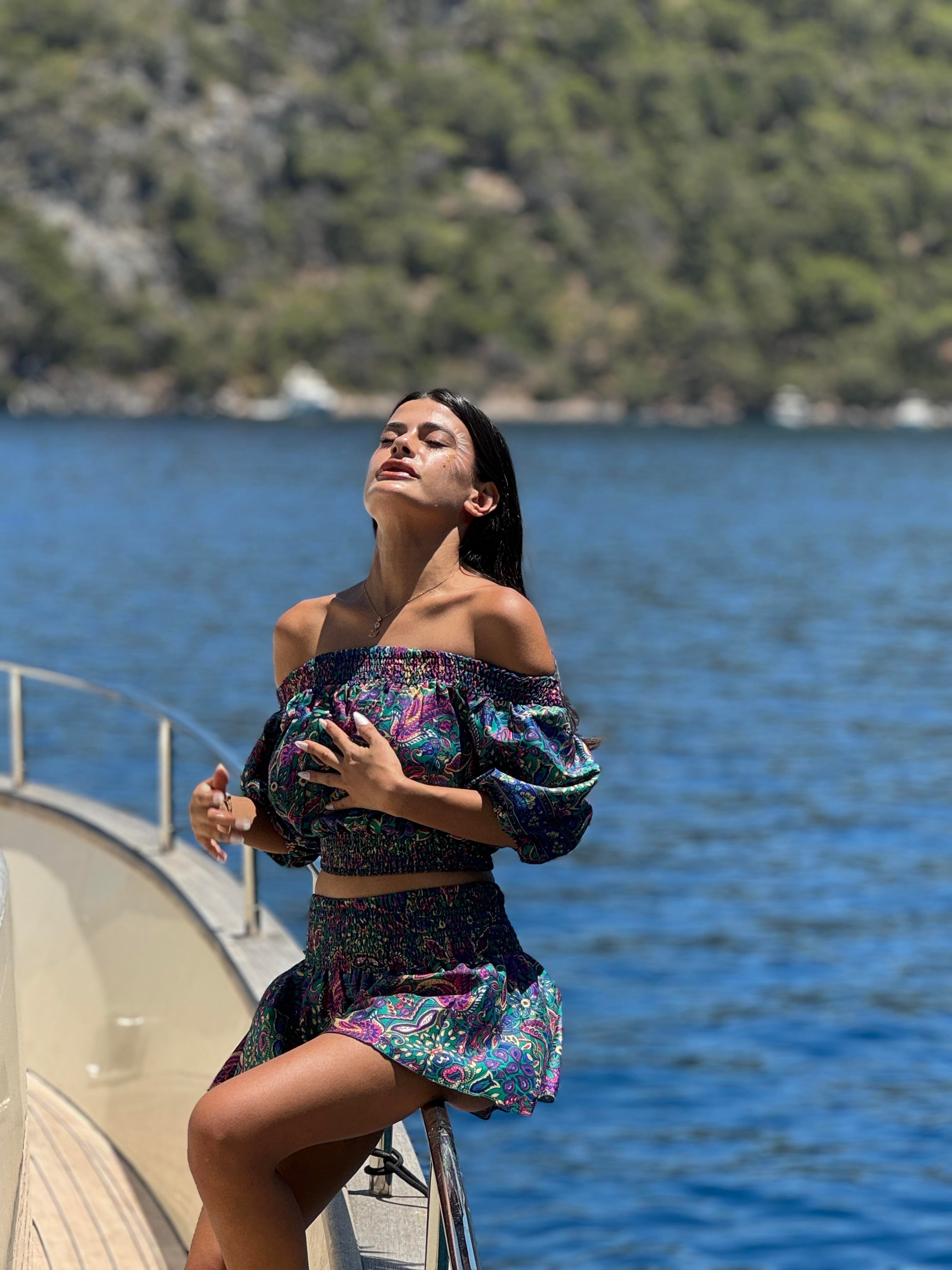 İpek Şort Crop Takım