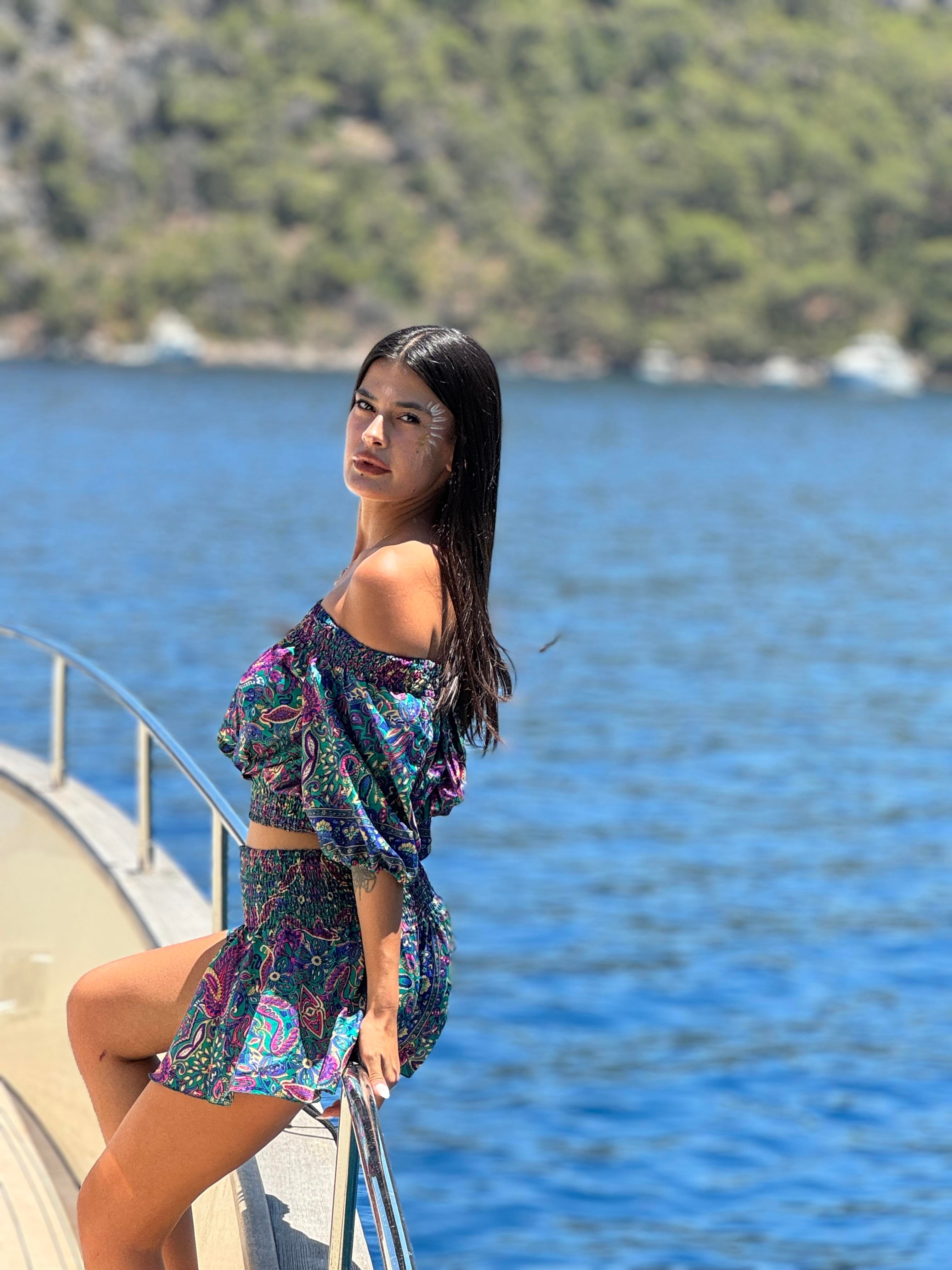 İpek Şort Crop Takım