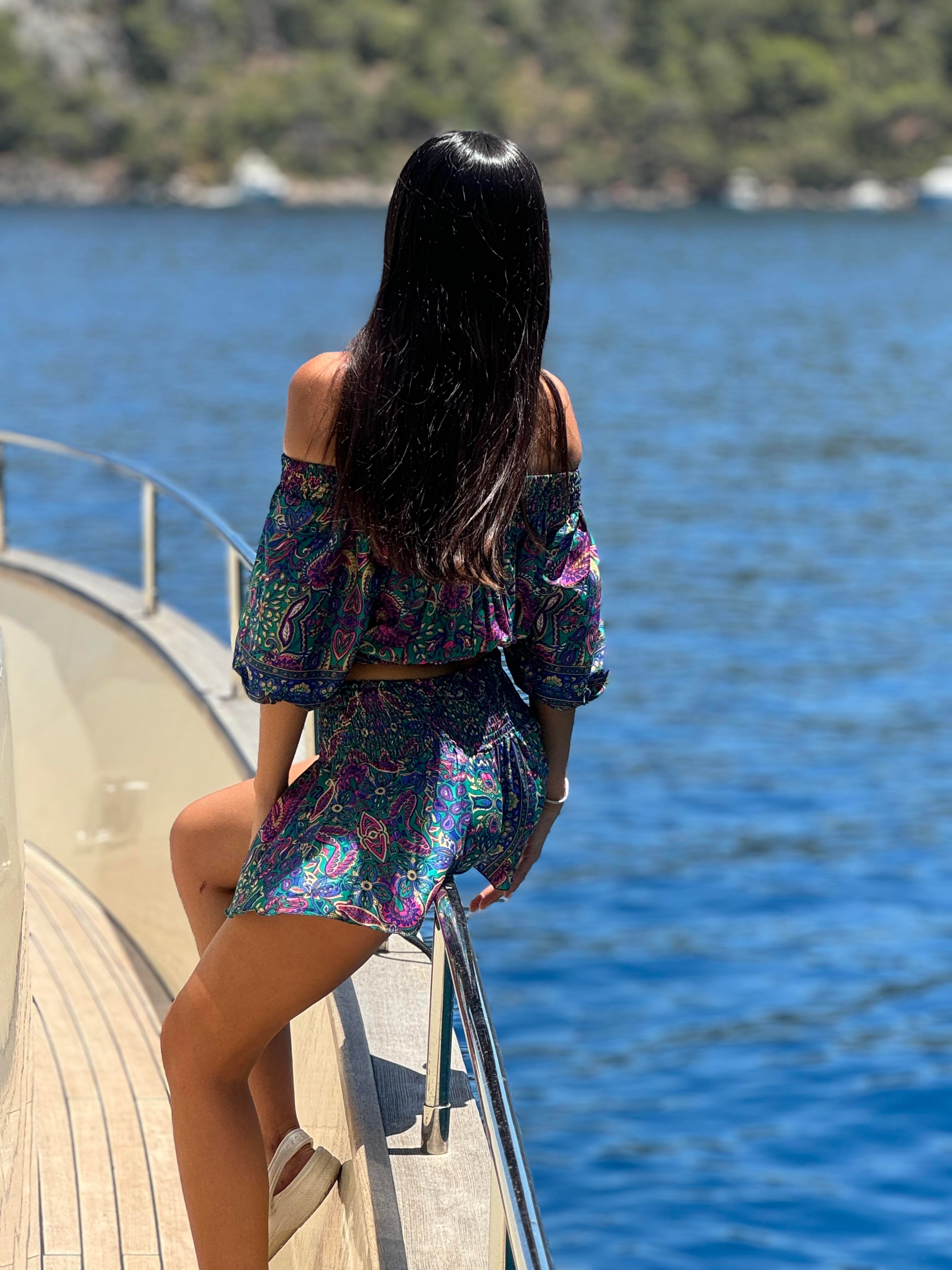 İpek Şort Crop Takım