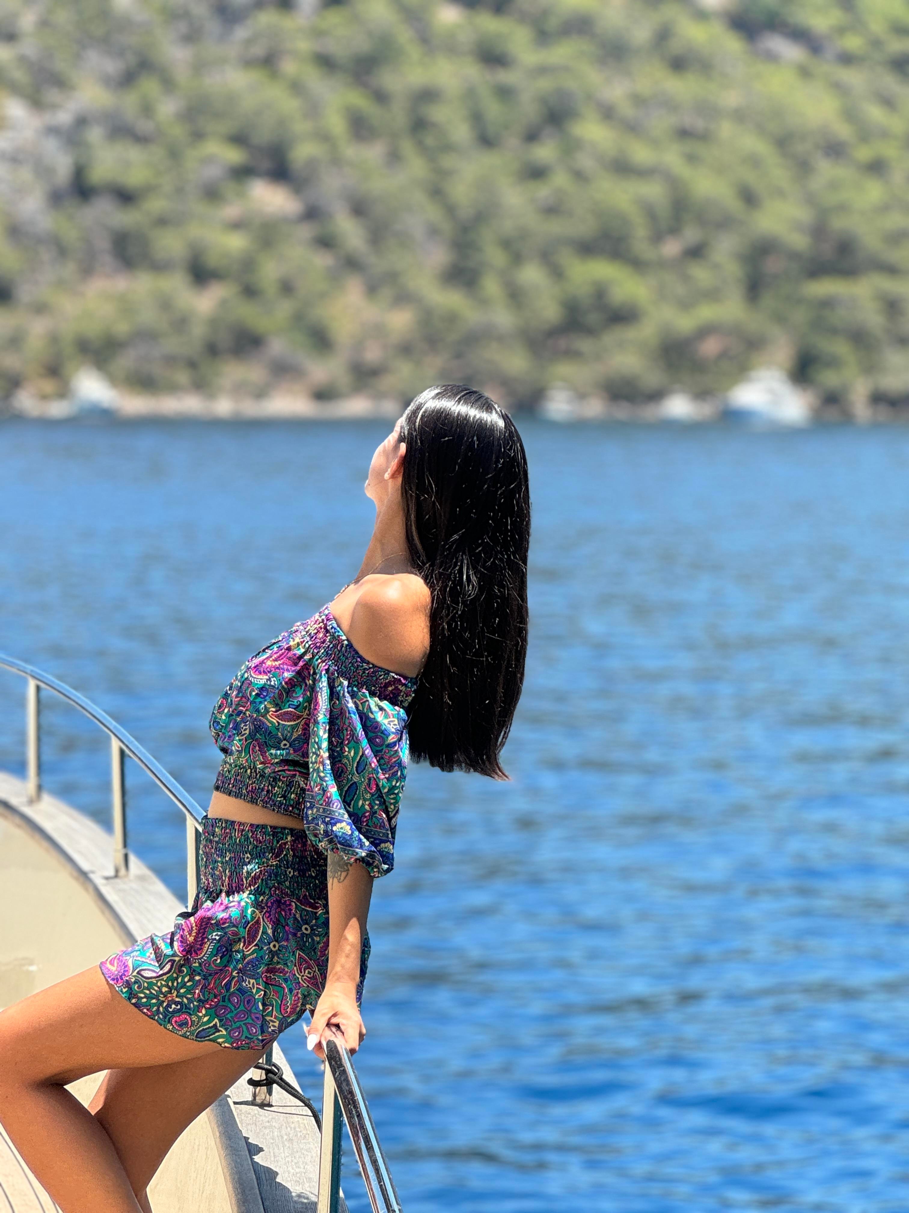 İpek Şort Crop Takım