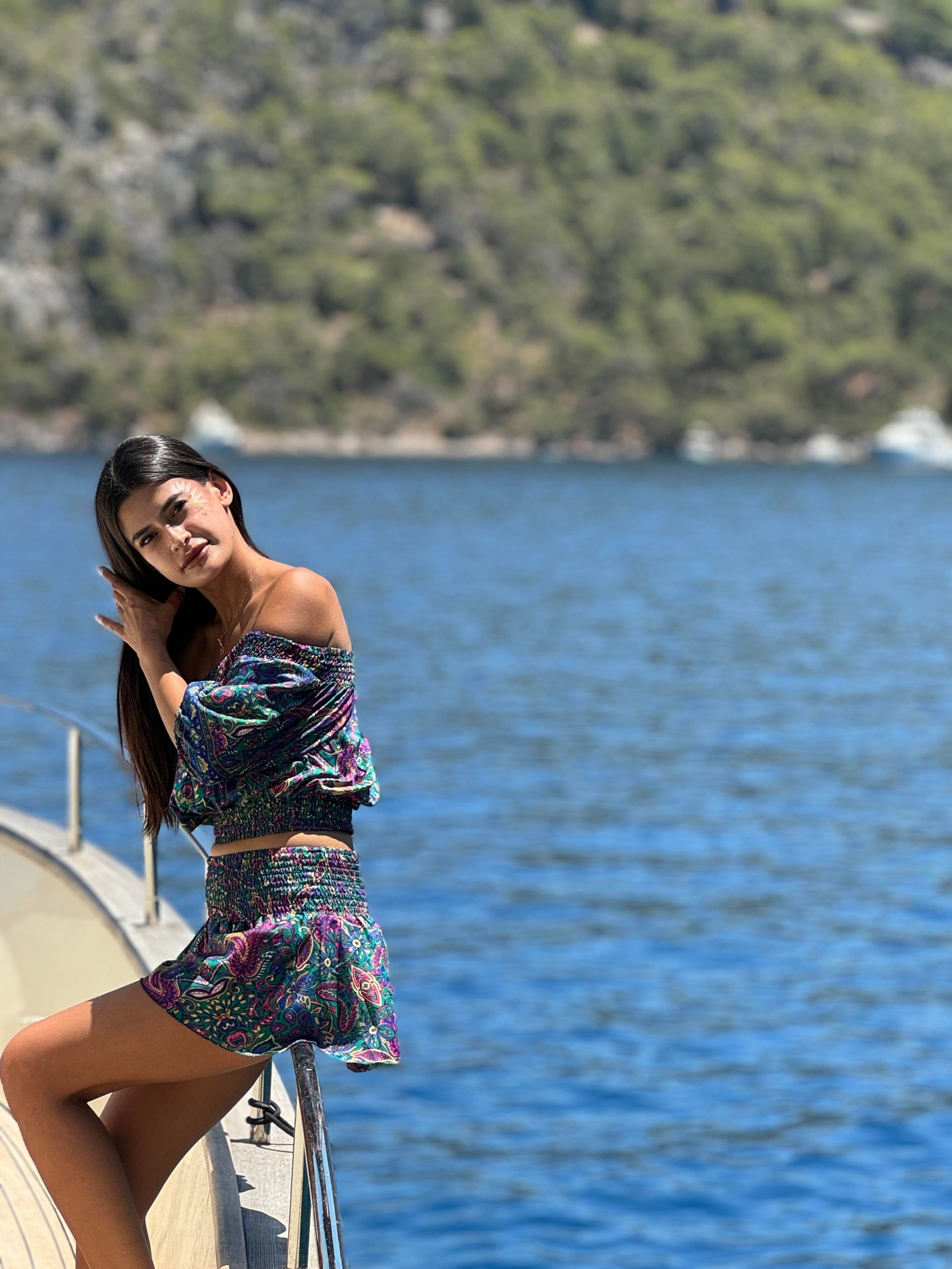 İpek Şort Crop Takım