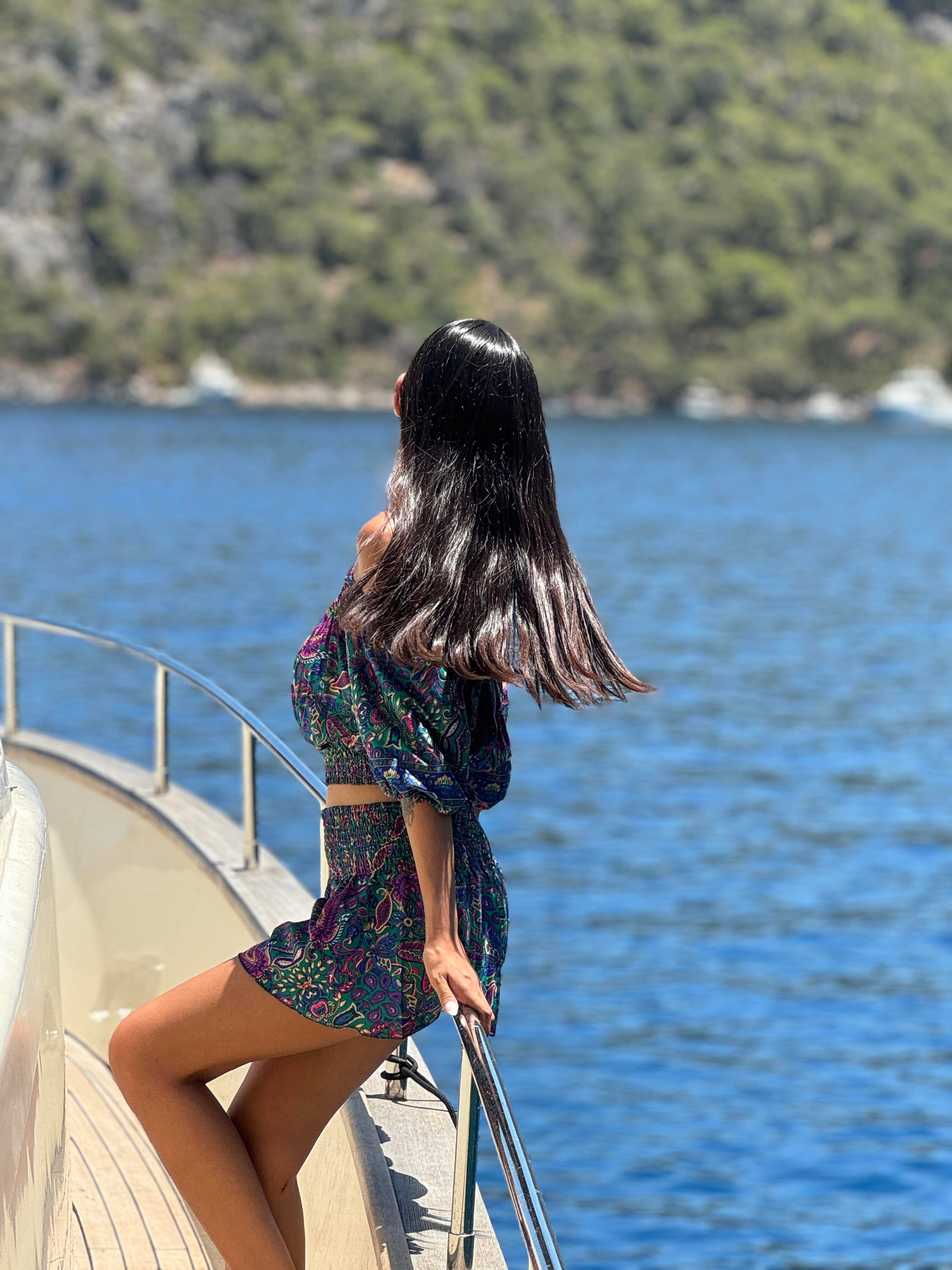 İpek Şort Crop Takım