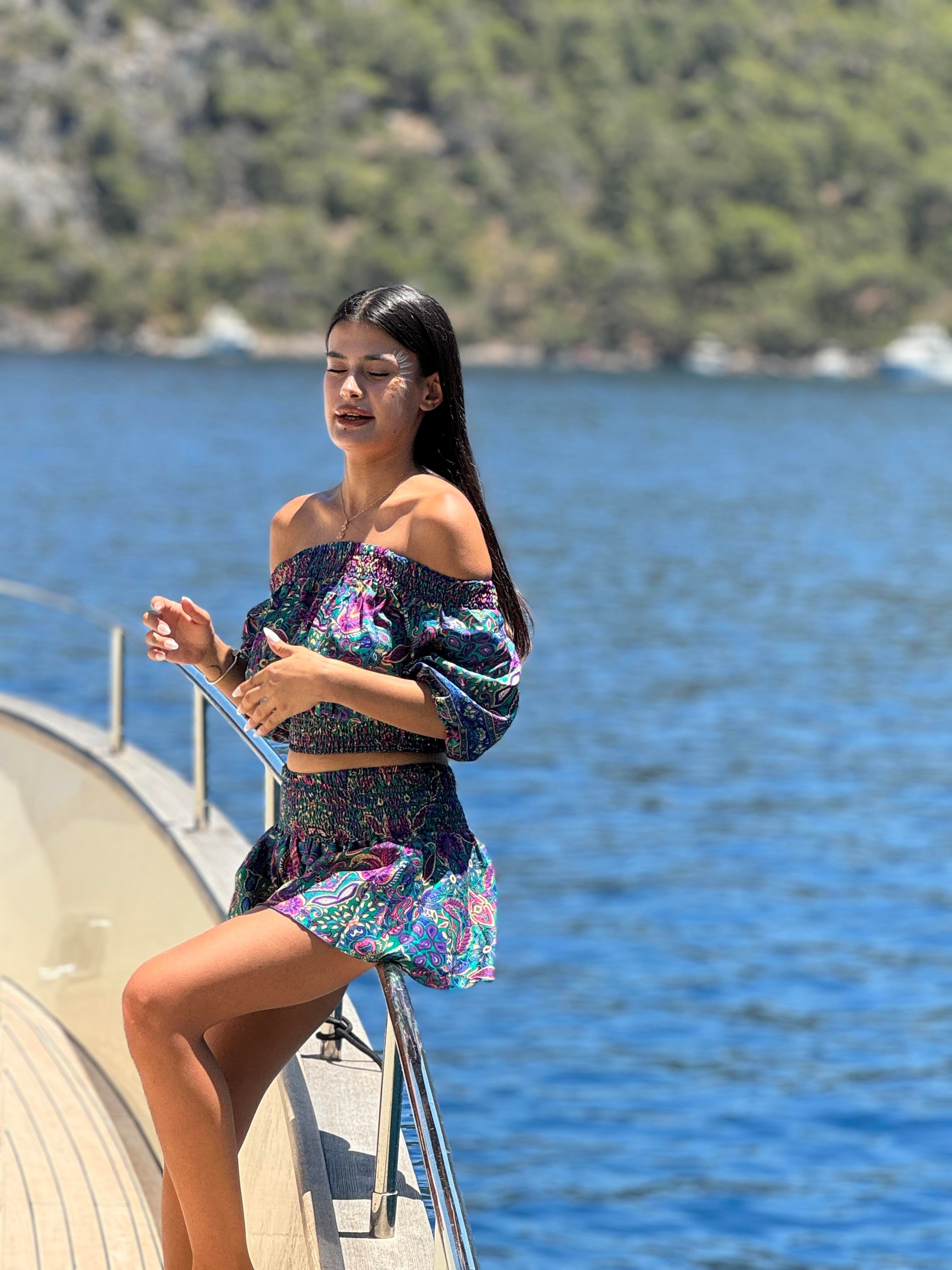 İpek Şort Crop Takım