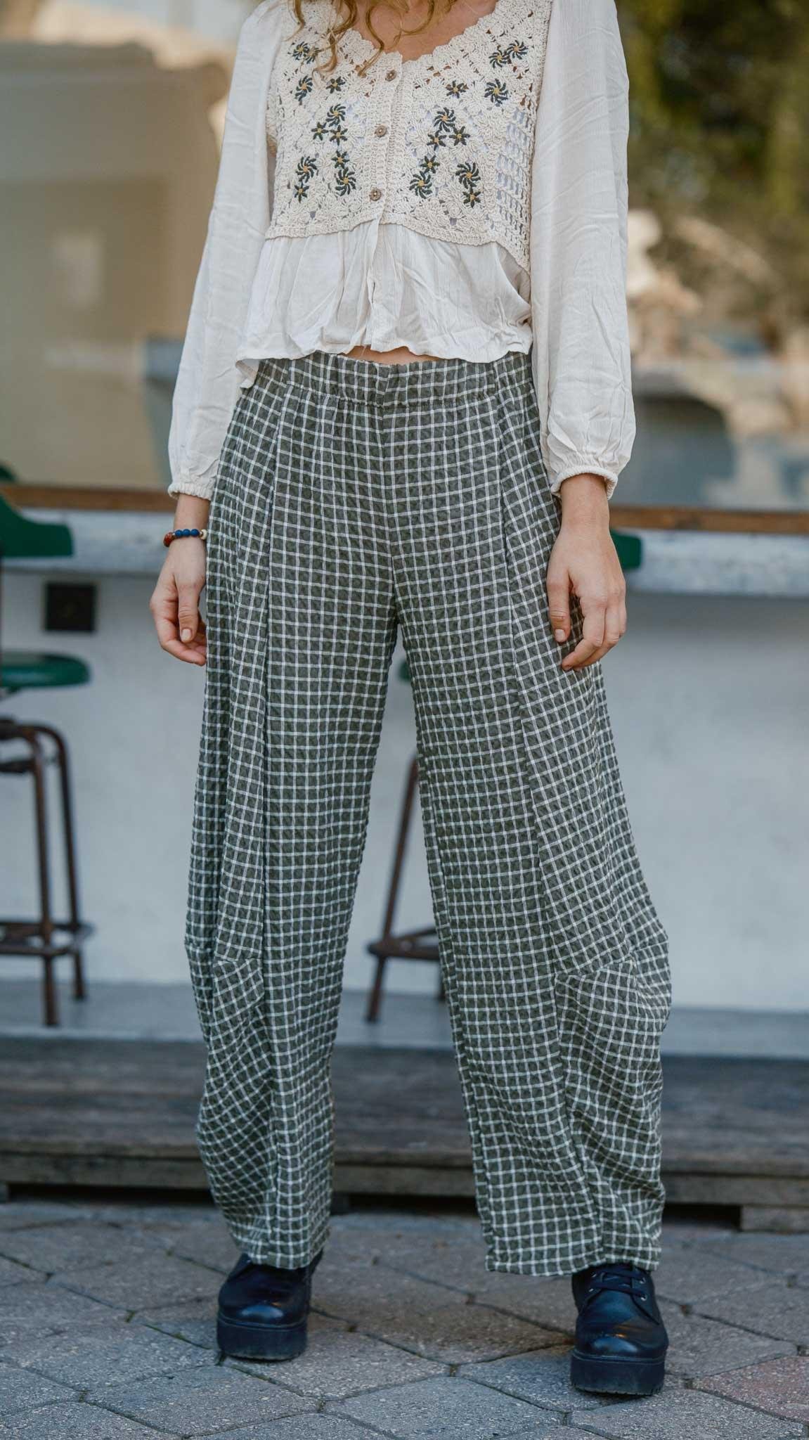 Kareli Desen Salaş Pantolon