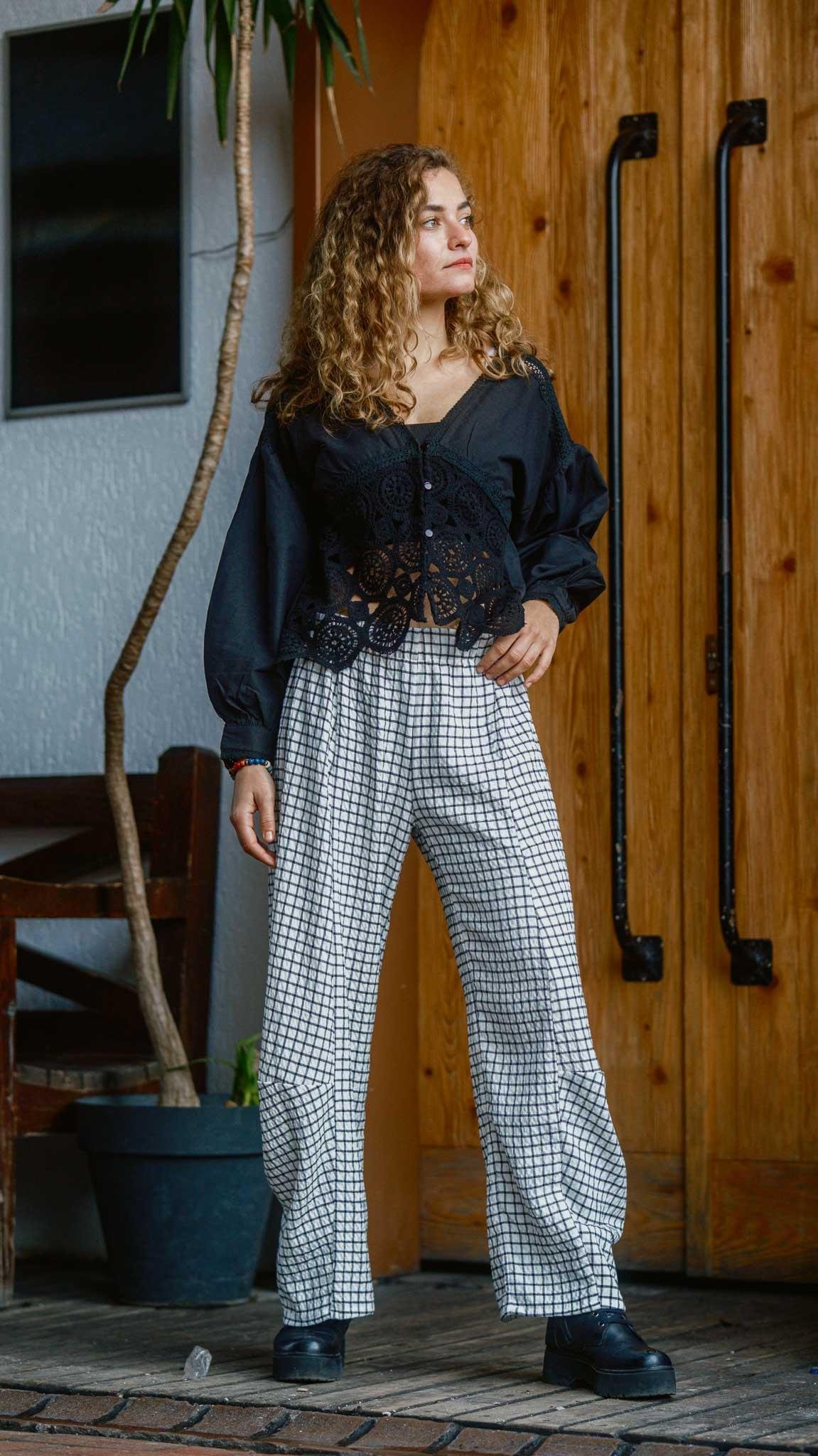 Kareli Desen Salaş Pantolon