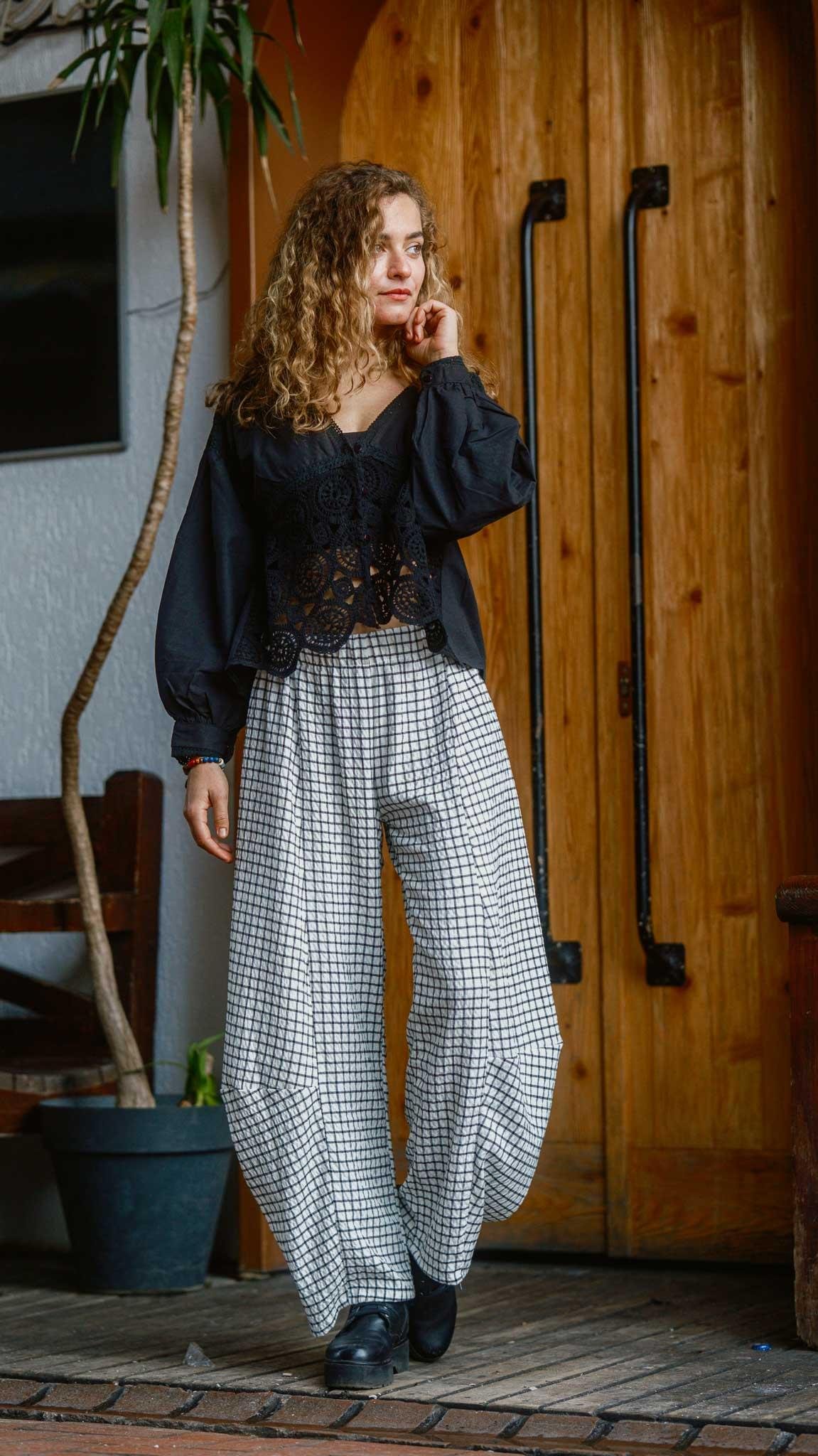 Kareli Desen Salaş Pantolon