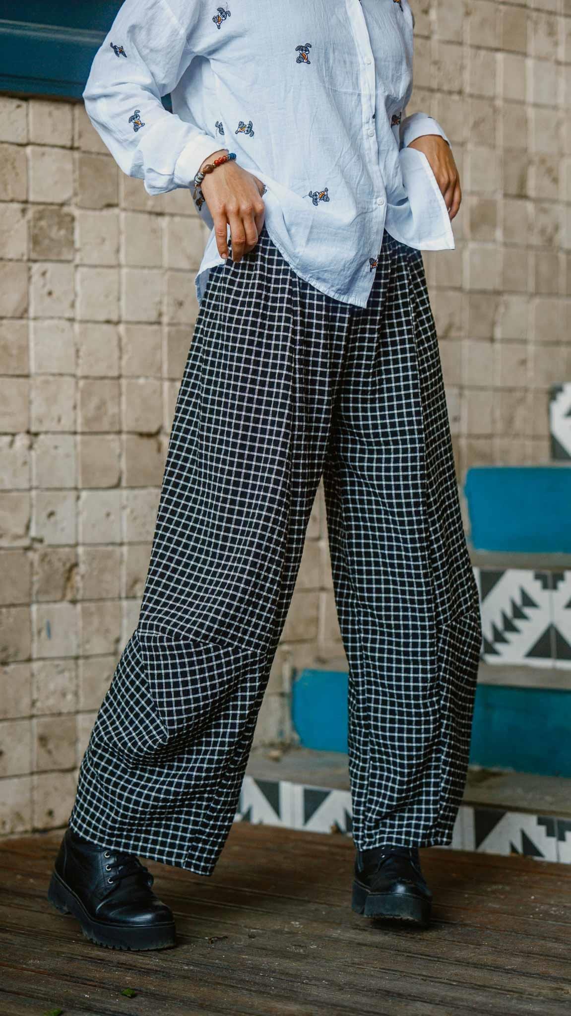 Kareli Desen Salaş Pantolon