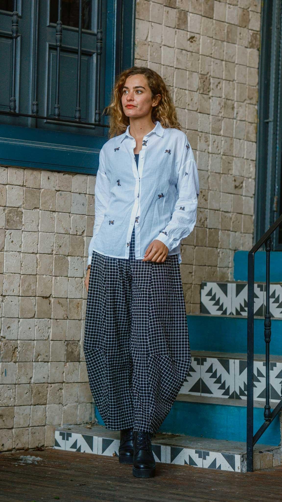 Kareli Desen Salaş Pantolon