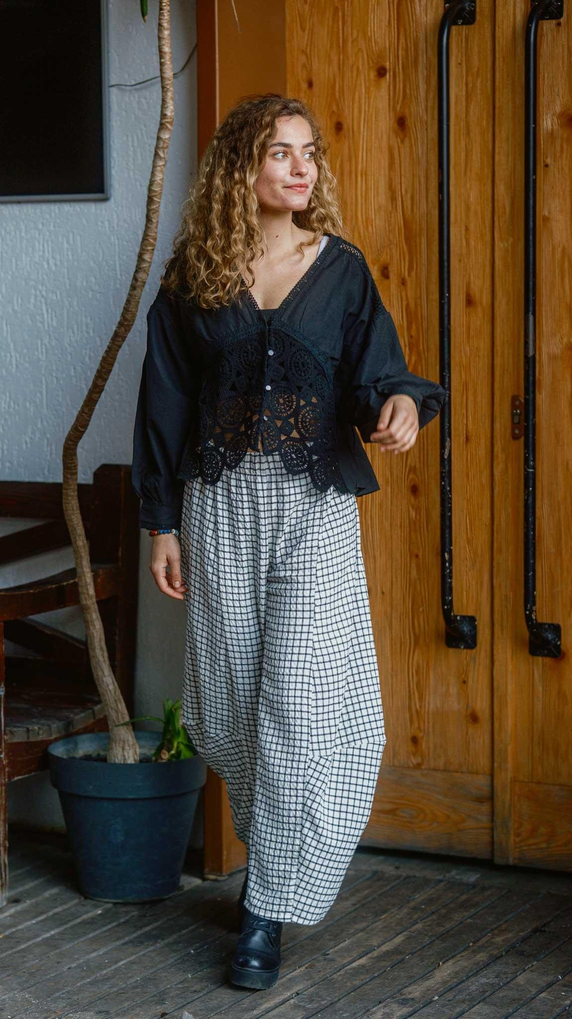 Kareli Desen Salaş Pantolon