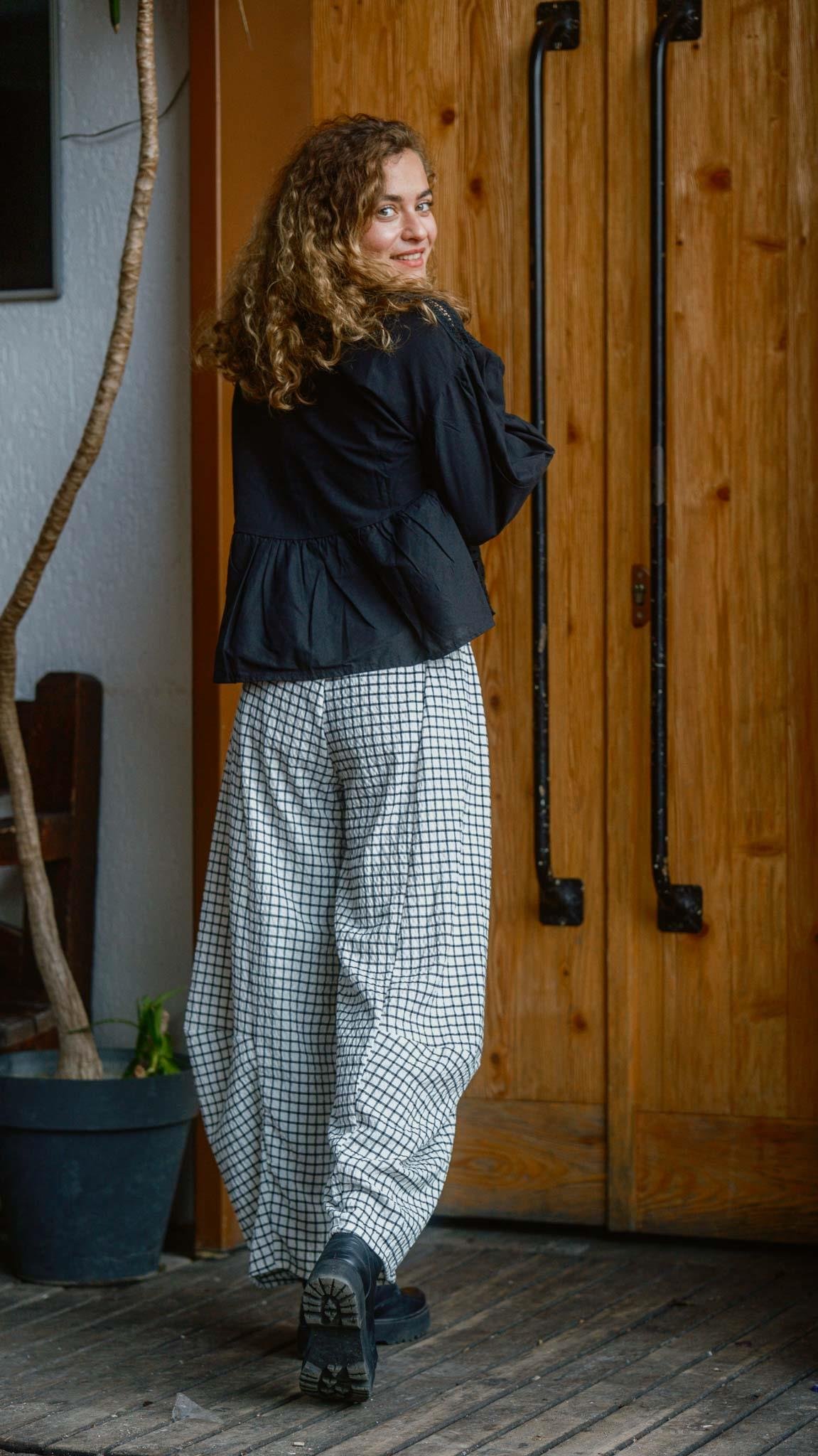 Kareli Desen Salaş Pantolon