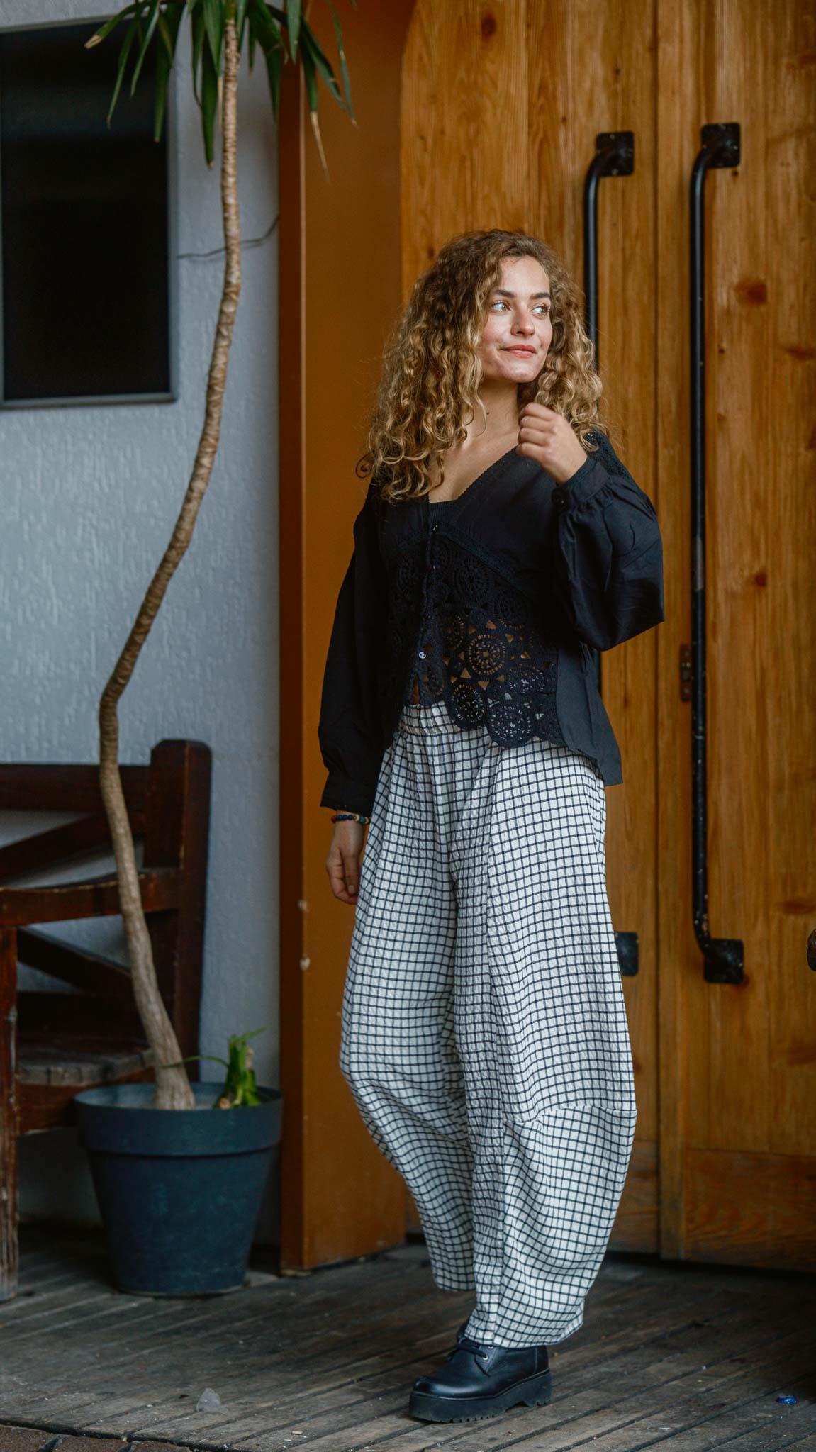 Kareli Desen Salaş Pantolon