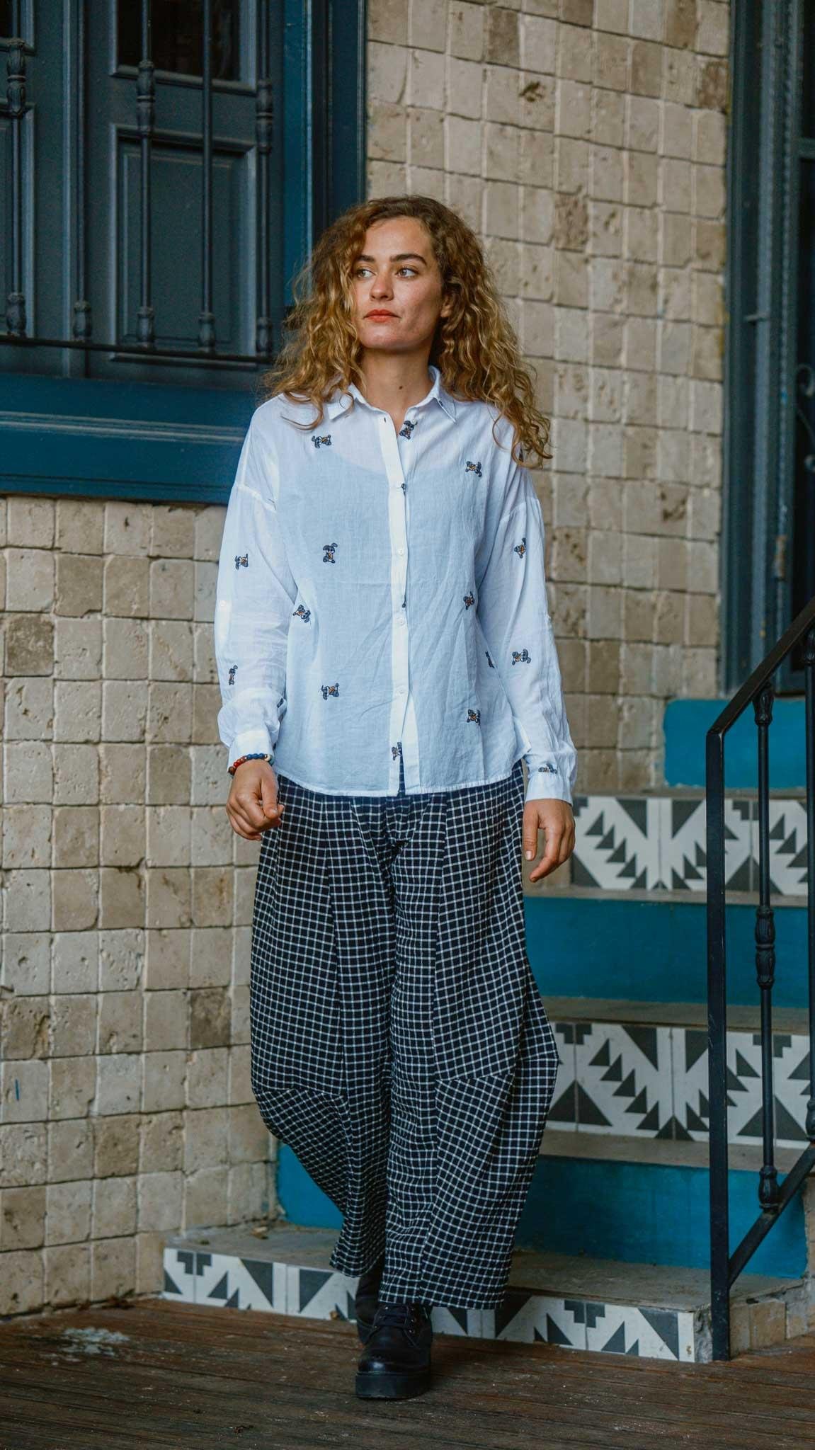 Kareli Desen Salaş Pantolon