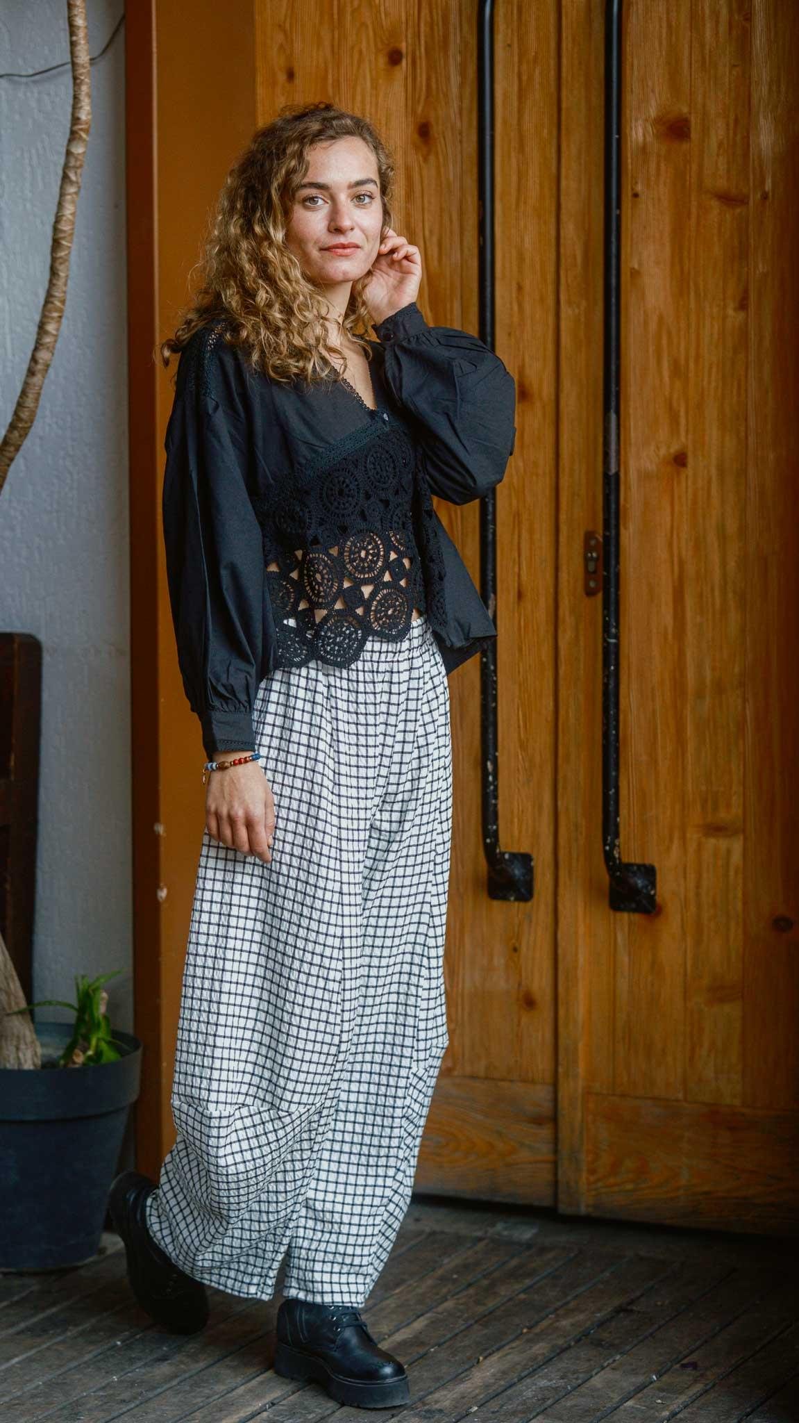 Kareli Desen Salaş Pantolon