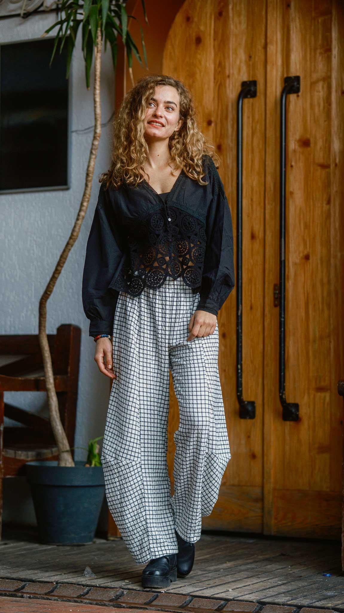 Kareli Desen Salaş Pantolon