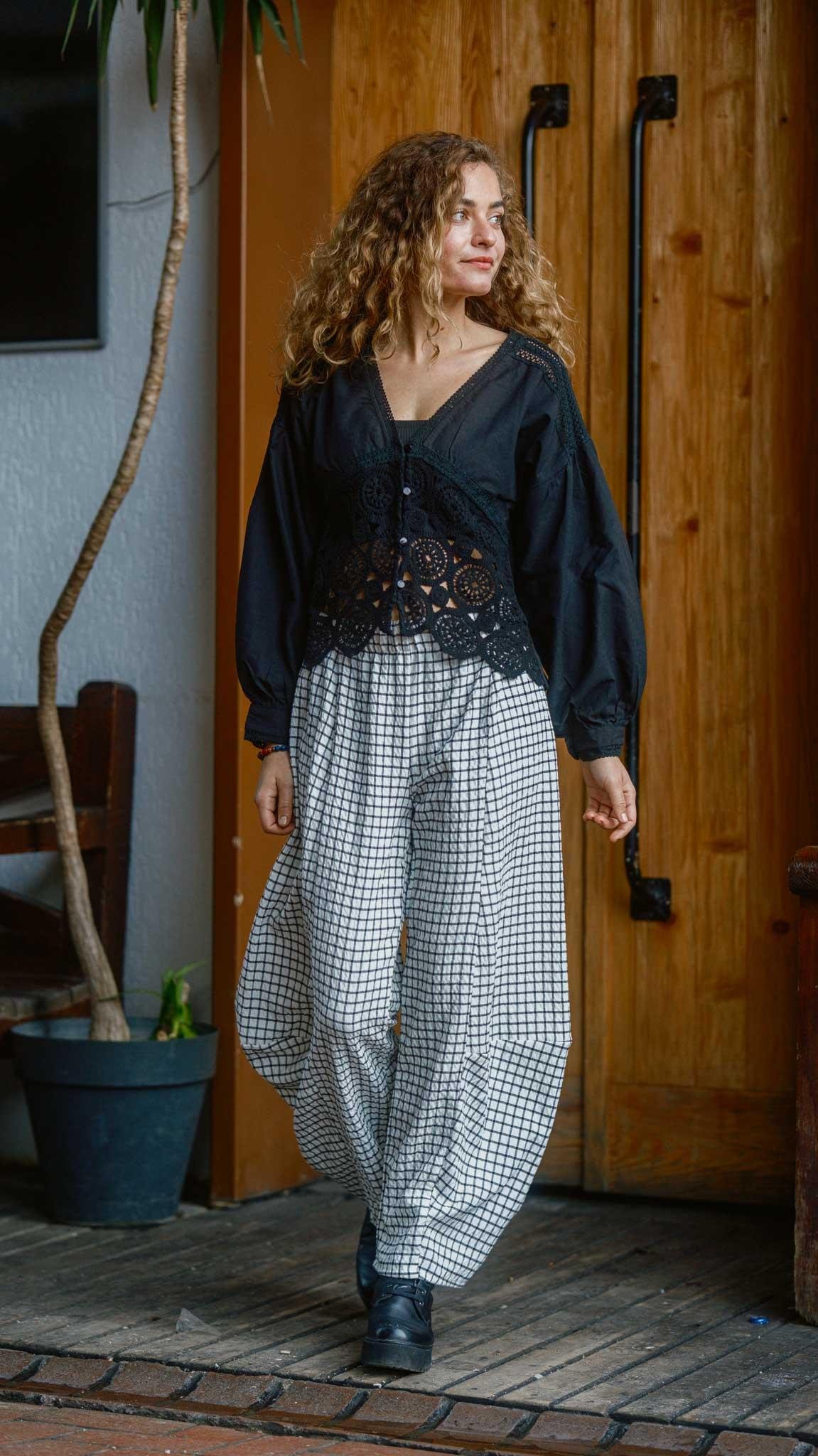 Kareli Desen Salaş Pantolon