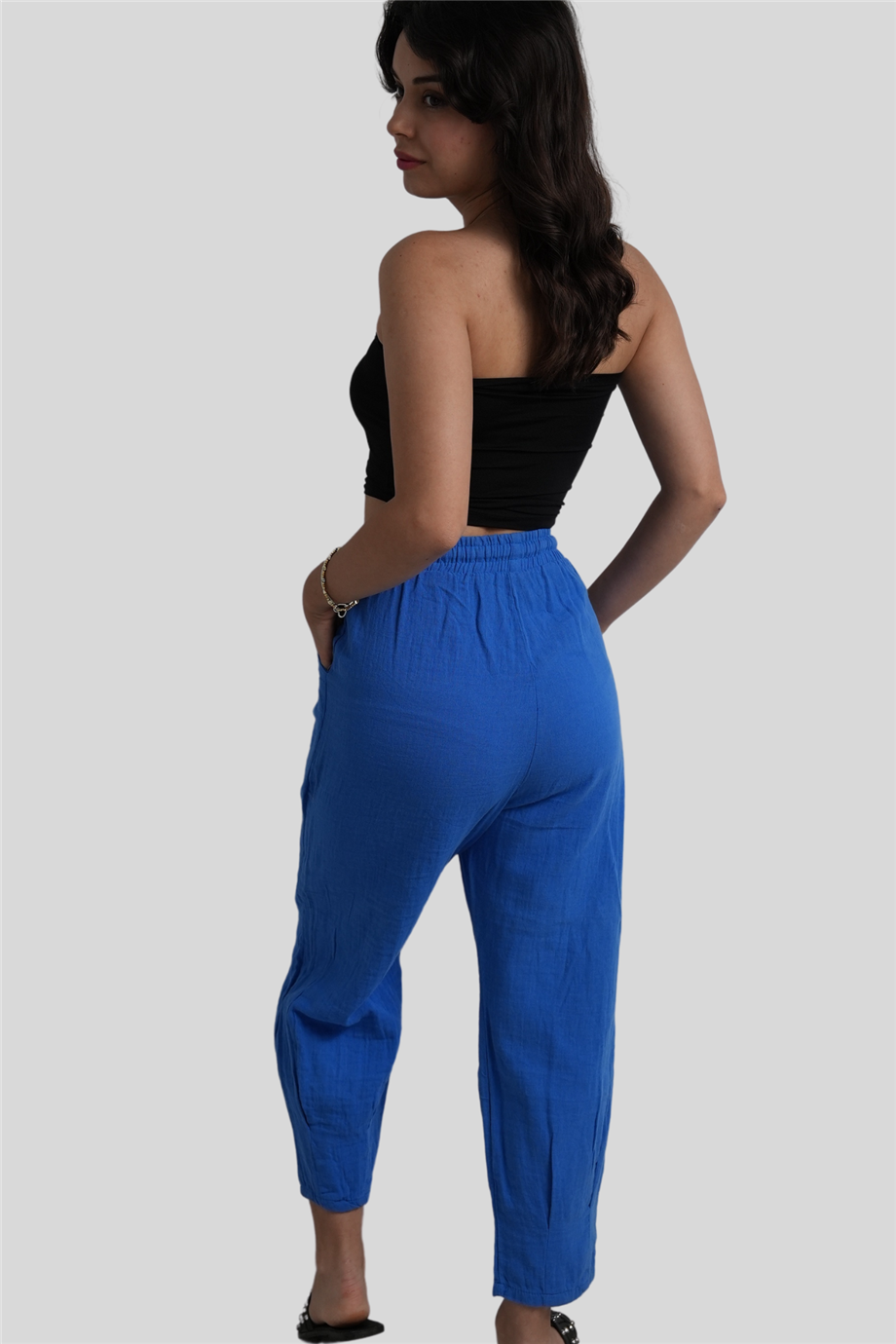 Mavi Beli Lastikli Pantolon