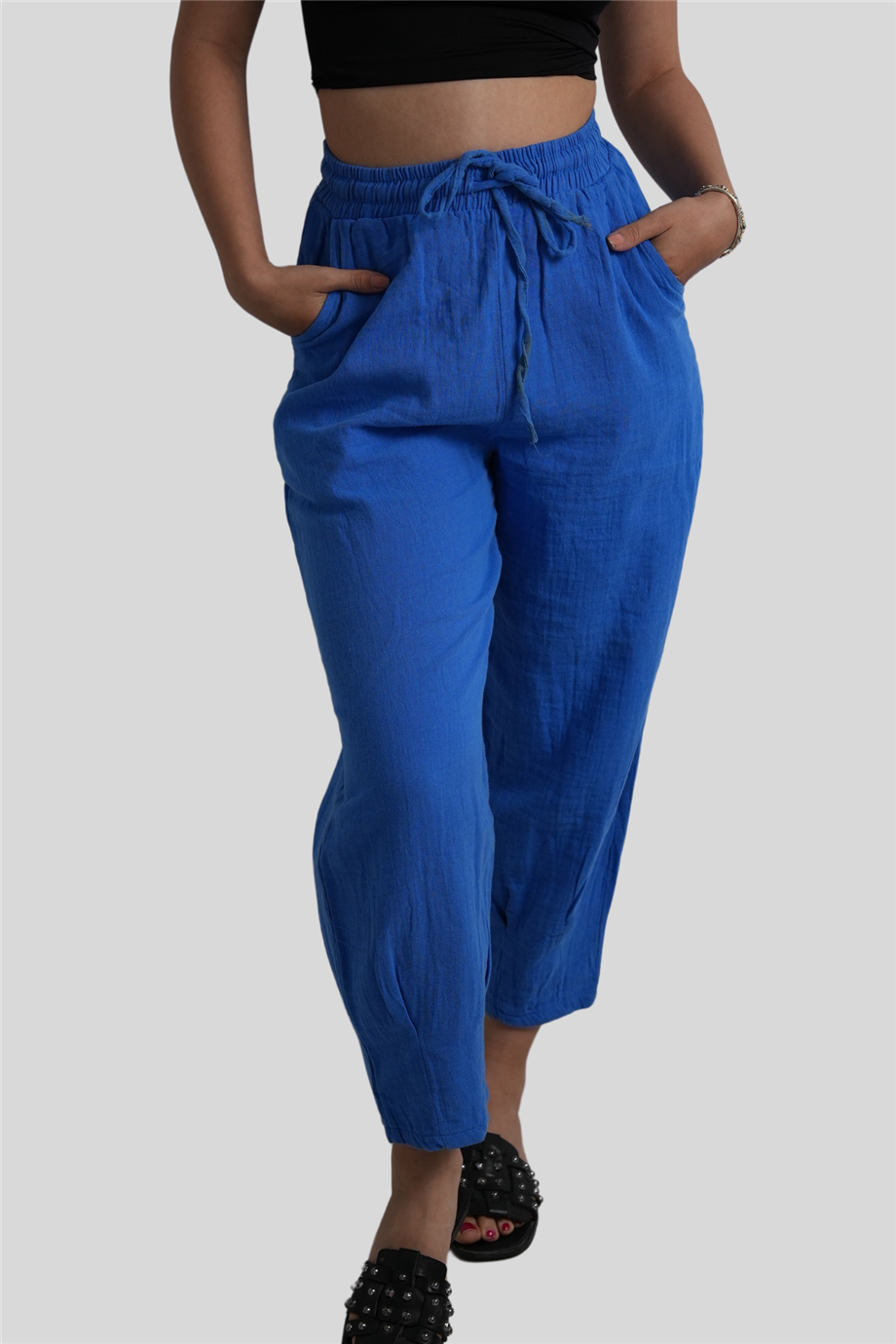 Mavi Beli Lastikli Pantolon