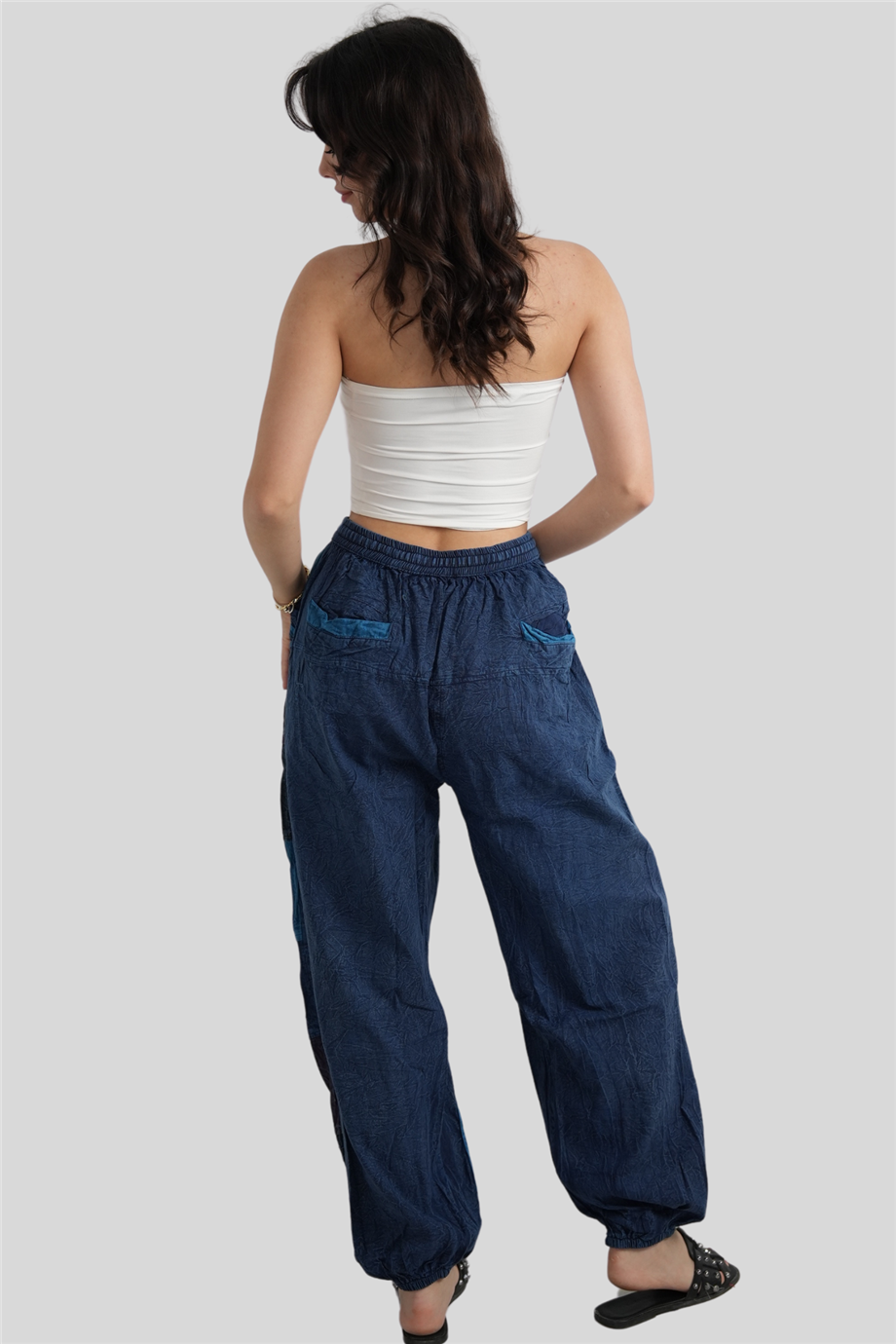 Mavi Unisex Bohem Nepal Patchwork Pantolon