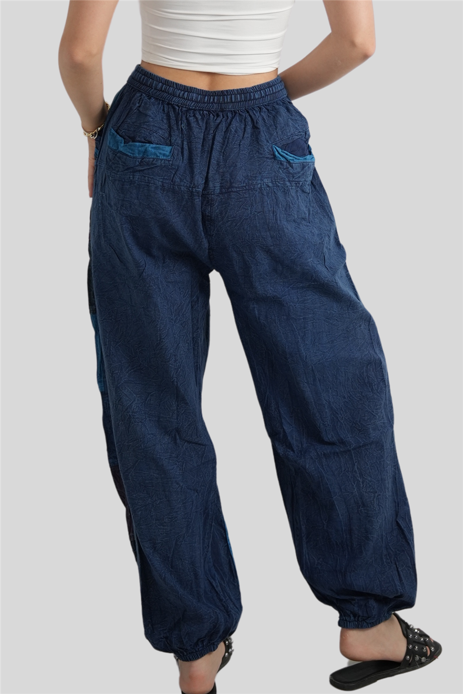 Mavi Unisex Bohem Nepal Patchwork Pantolon