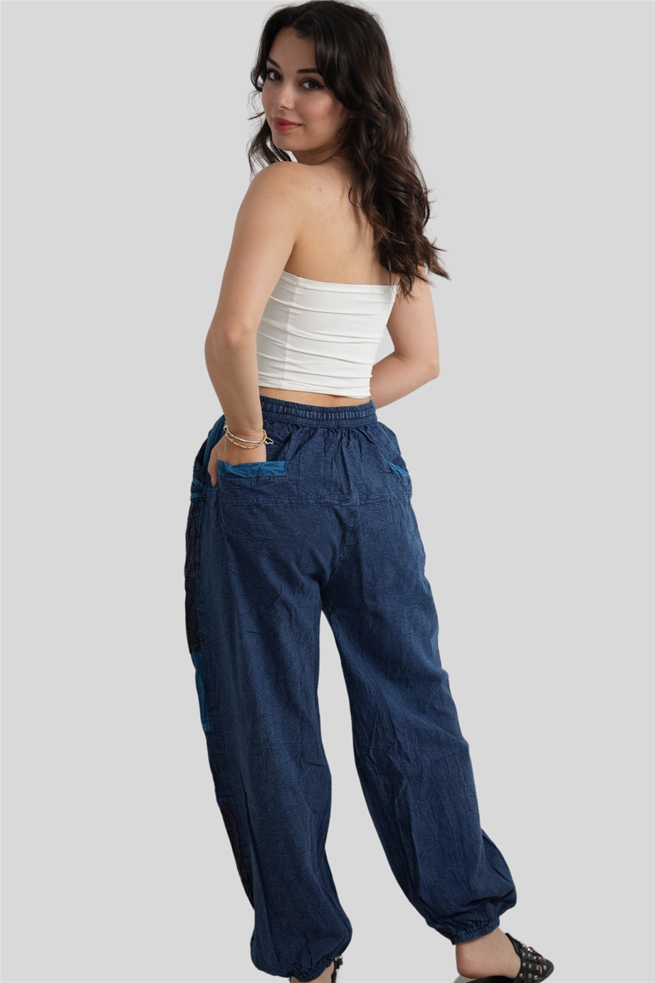 Mavi Unisex Bohem Nepal Patchwork Pantolon