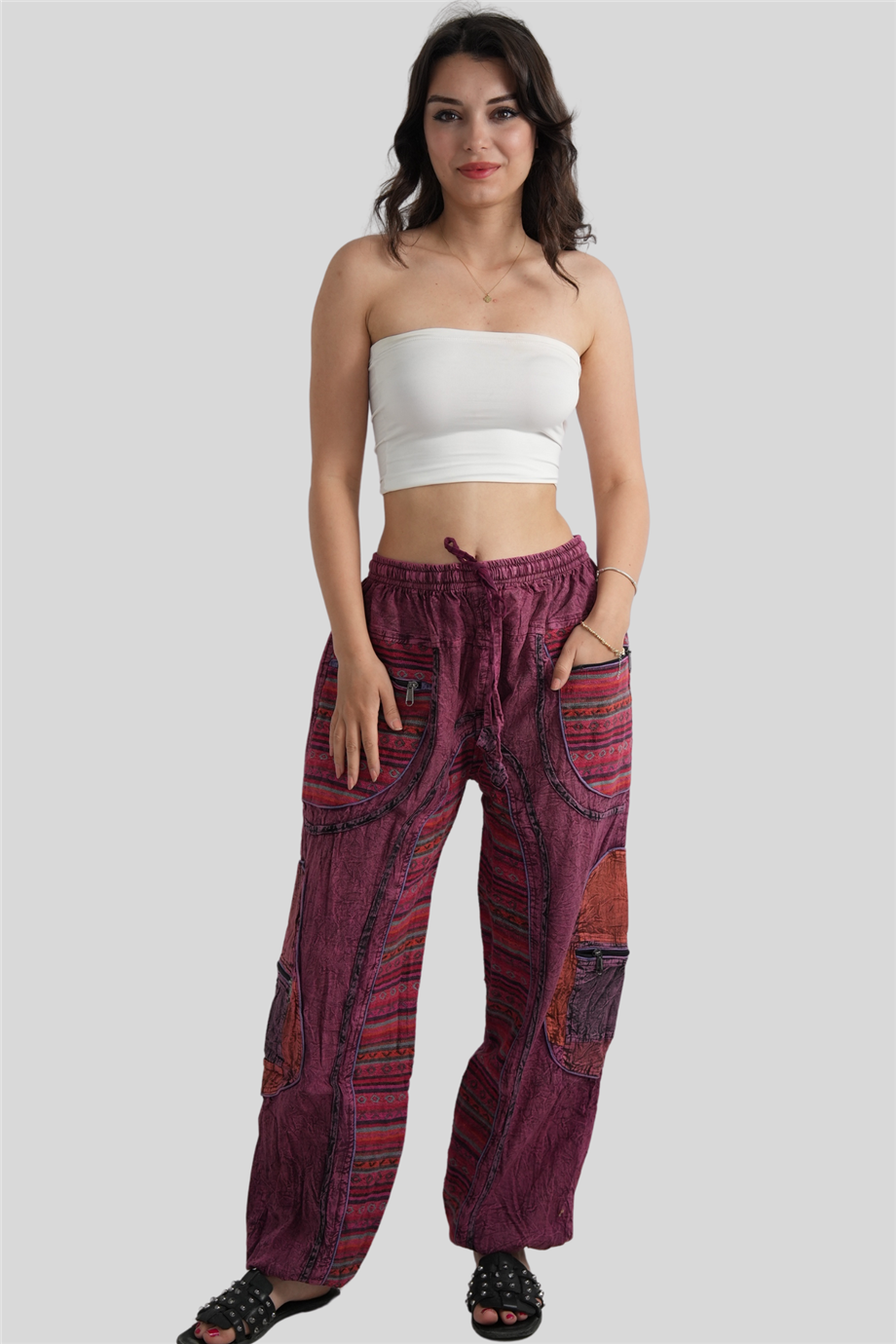 Mürdüm Unisex Bohem Nepal Cepli Pantolon