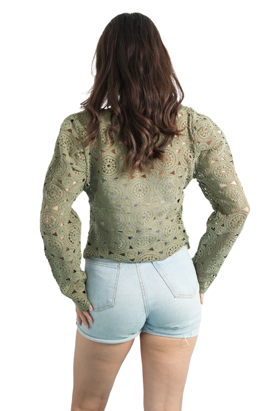 Özel Tasarım Haki Dantel Bluz