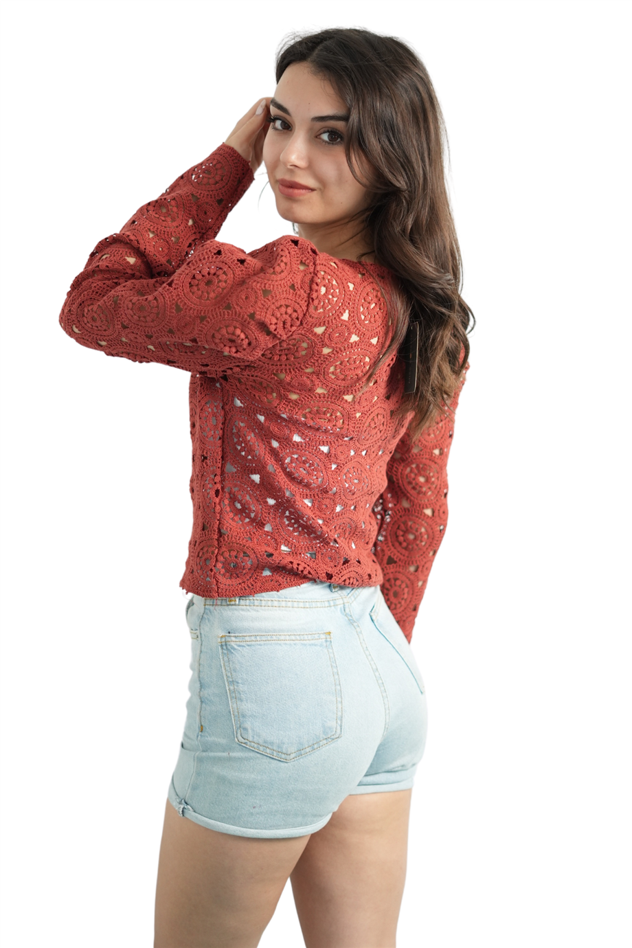 Özel Tasarım Kiremit Dantel Bluz