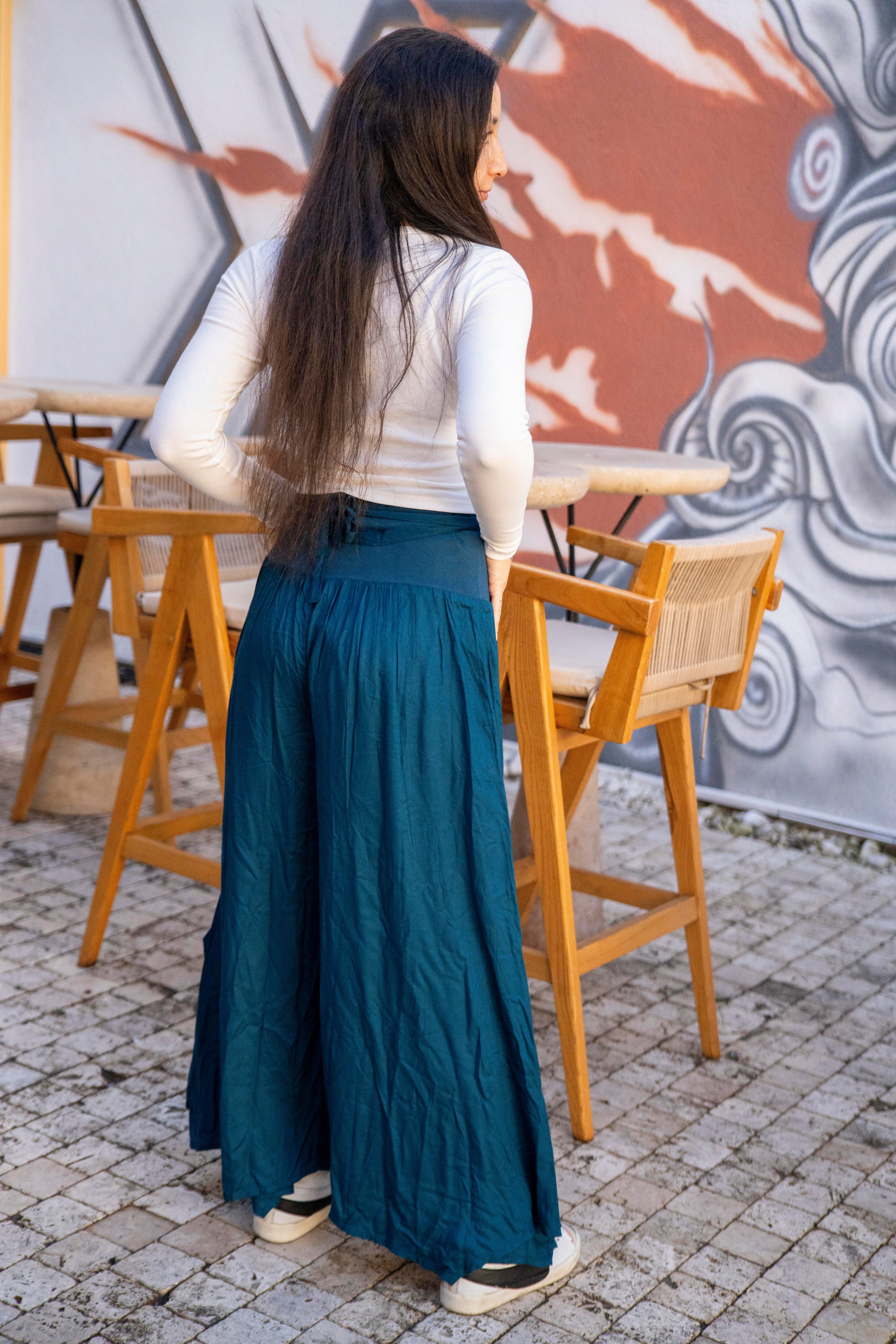 Petrol Mavisi Bohem Pantolon