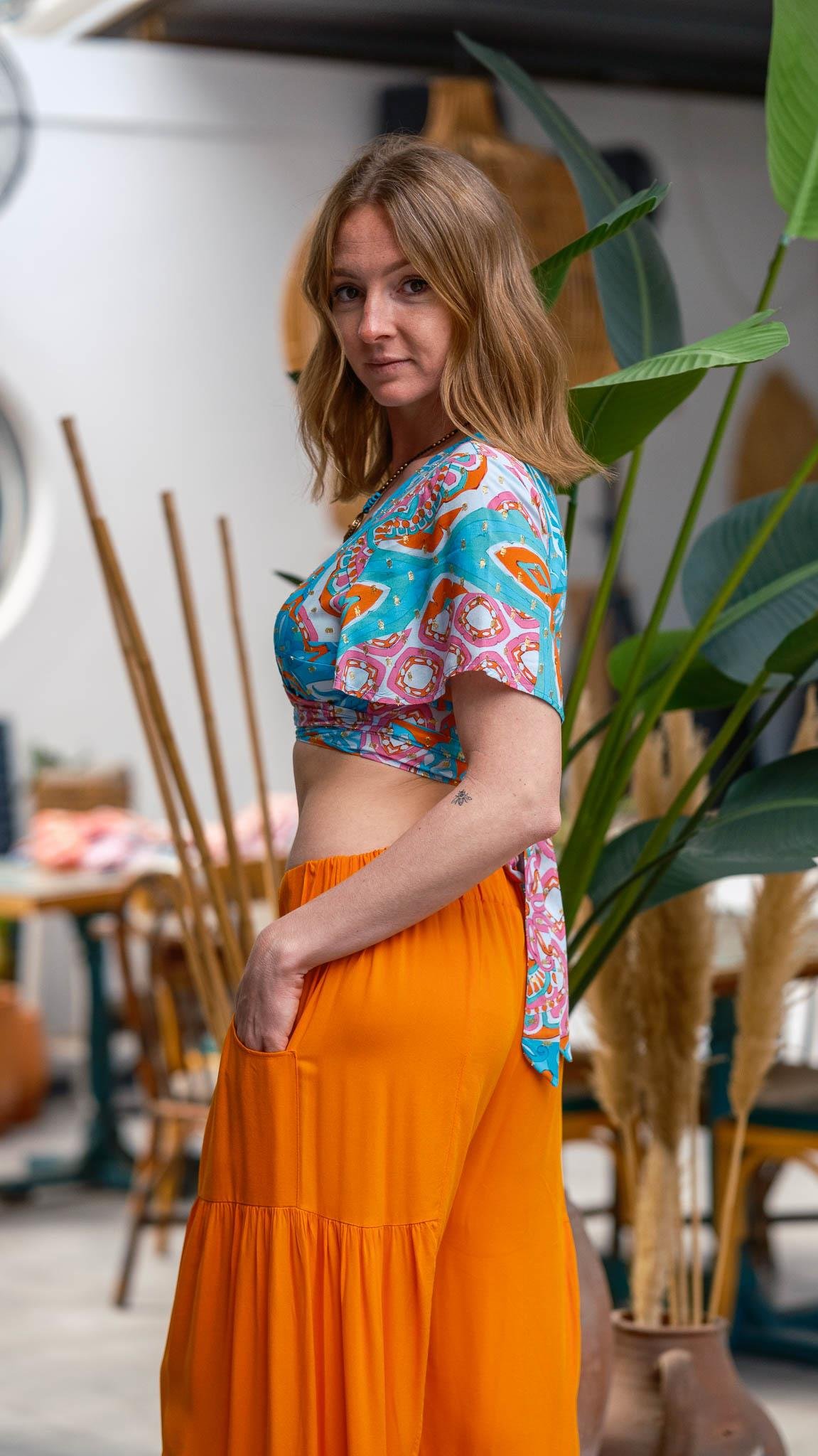 Turuncu Bohem Pantolon