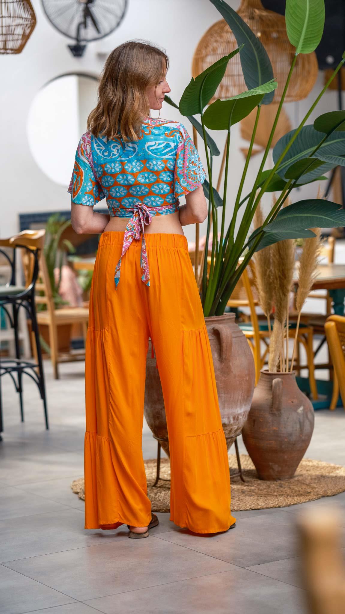 Turuncu Bohem Pantolon