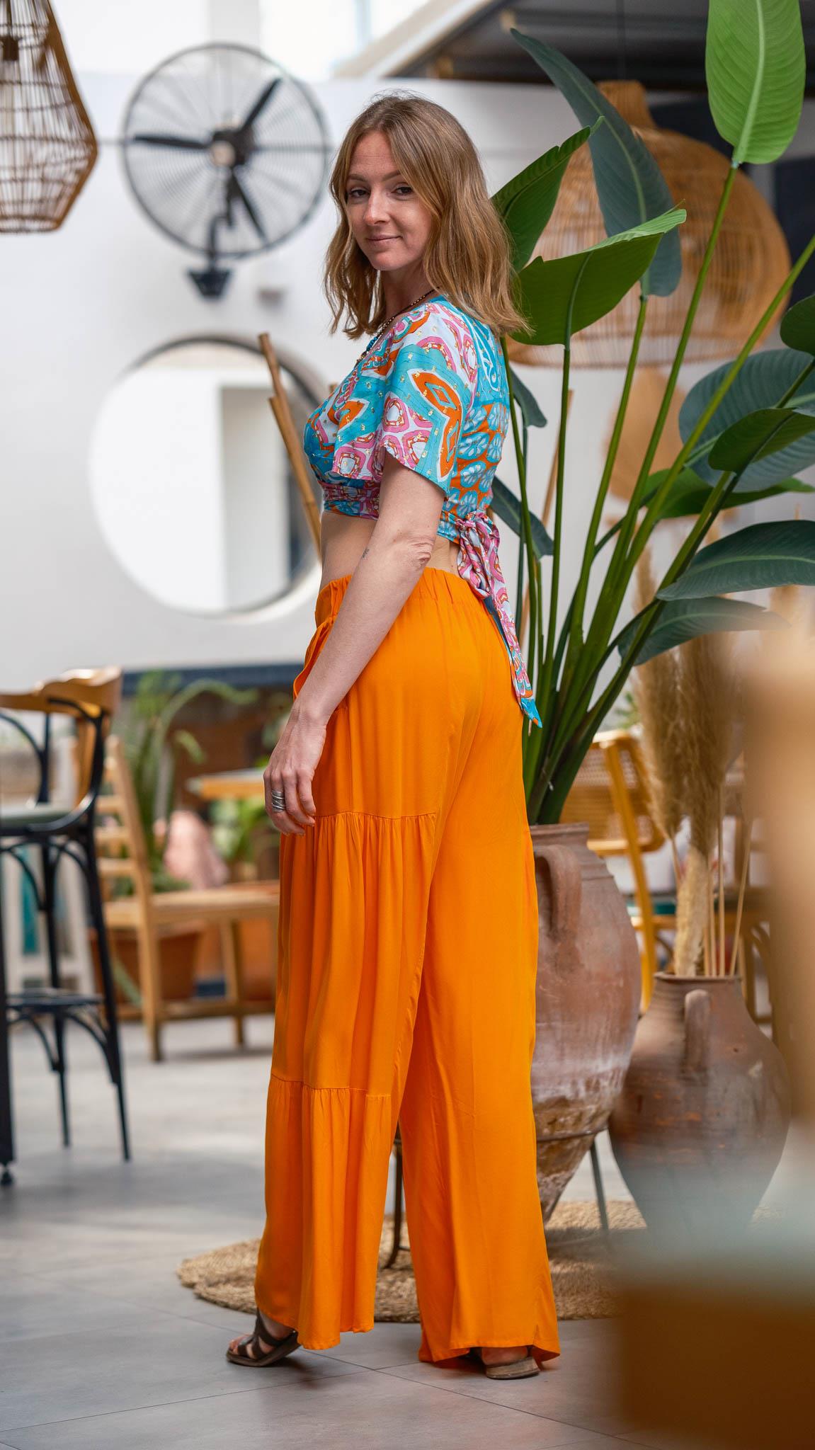 Turuncu Bohem Pantolon