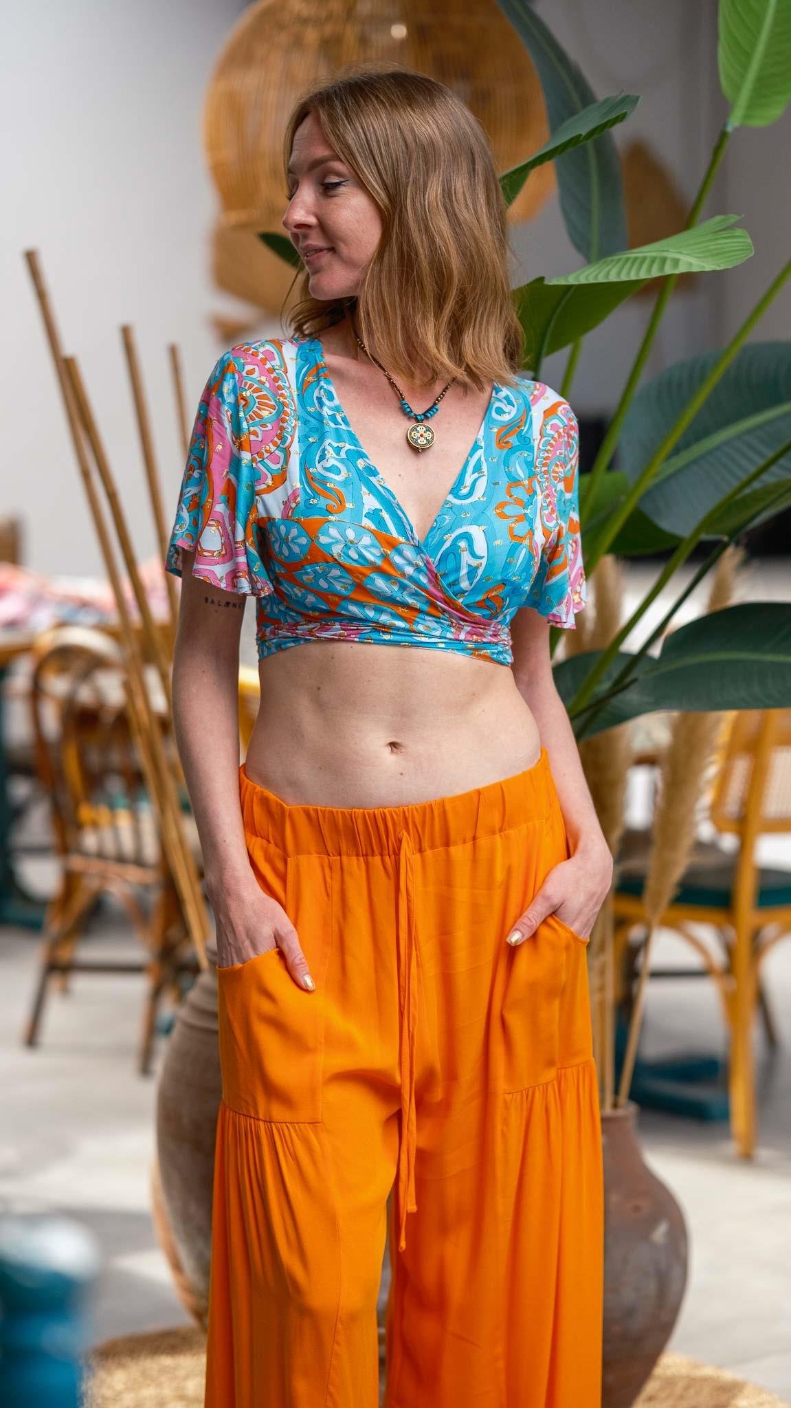 Turuncu Bohem Pantolon