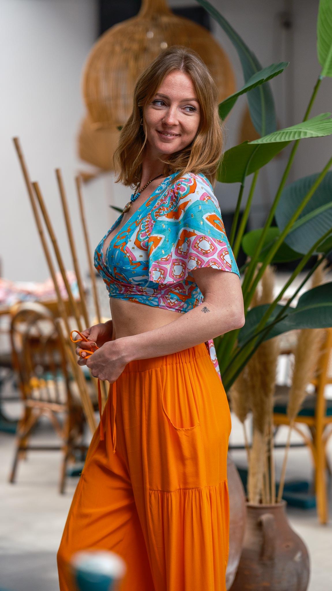 Turuncu Bohem Pantolon