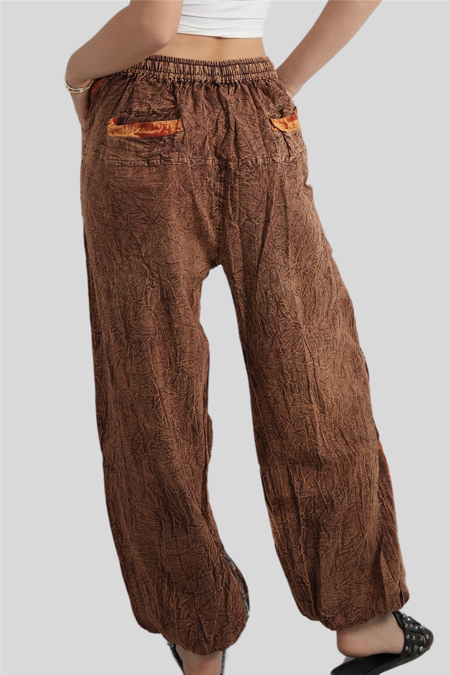 Turuncu Unisex Bohem Nepal Patchwork Pantolon